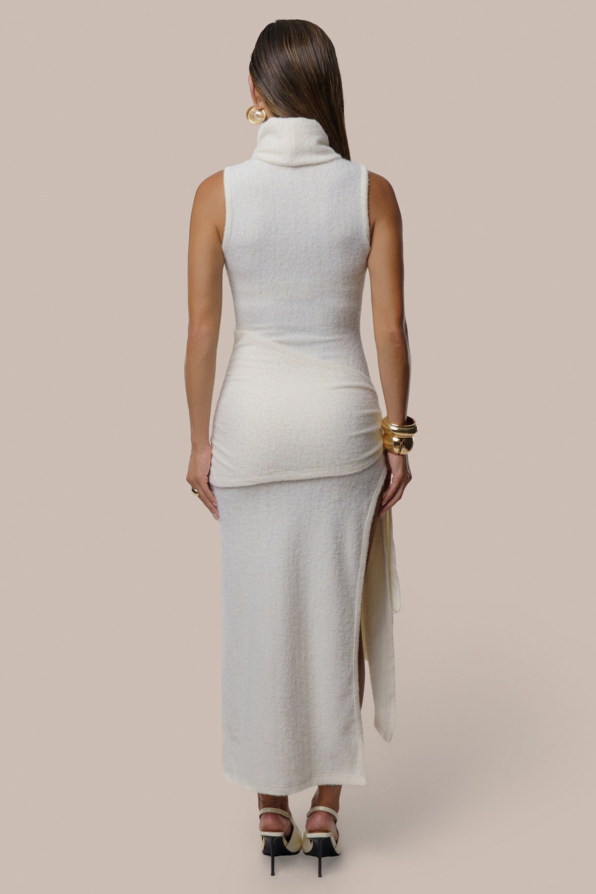 Ivory Vivienne Wrap Maxi Dress - JLUXLABEL