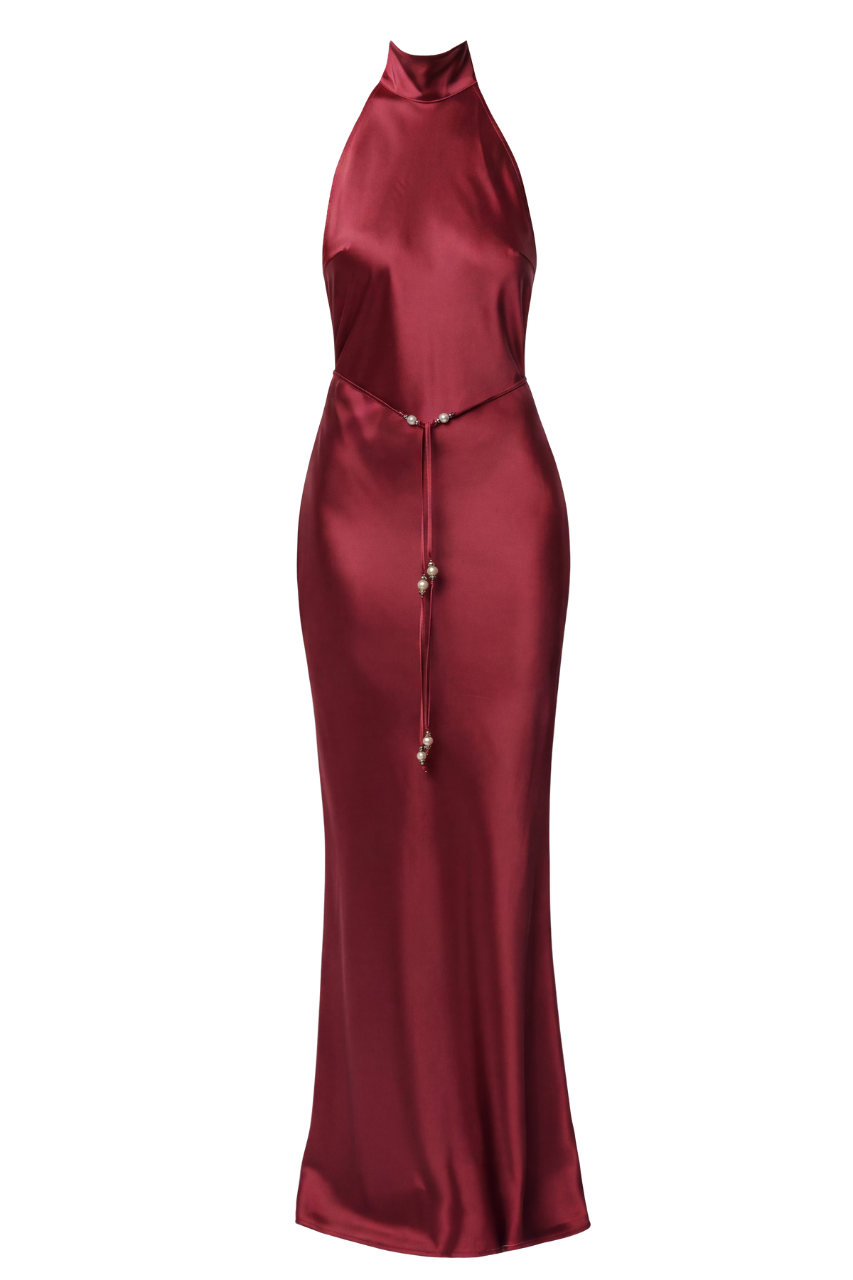 Burgundy Solstice Satin Maxi Dress