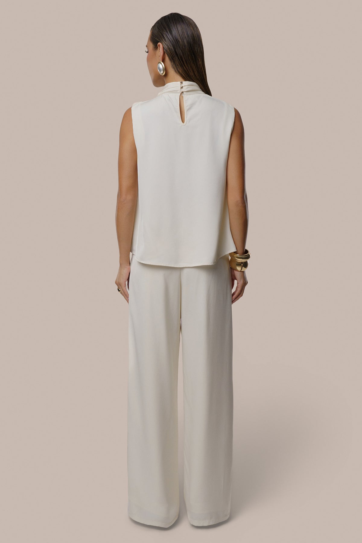 Ivory High Standards Drape Top - JLUXLABEL