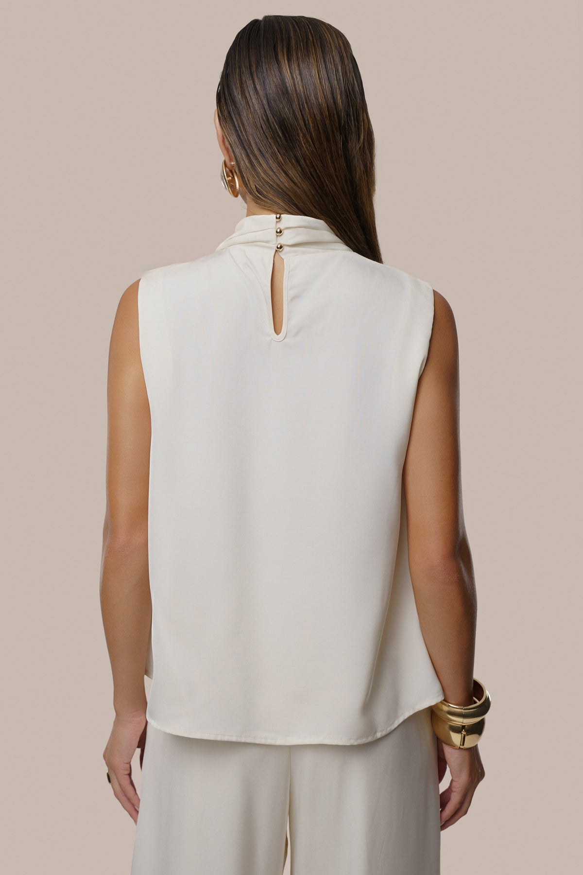 Ivory High Standards Drape Top - JLUXLABEL