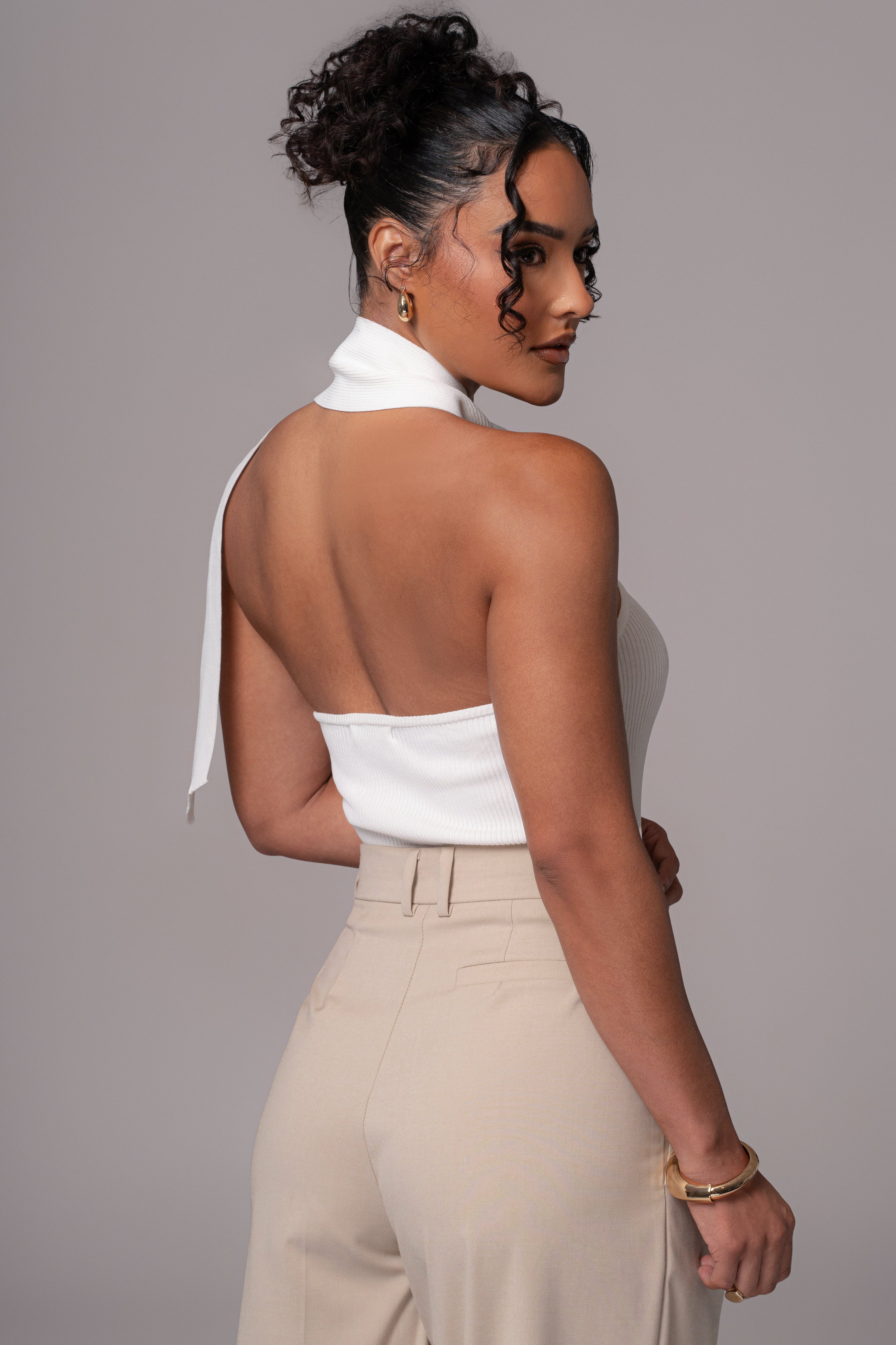 Off White Anderson Ribbed Top - JLUXLABEL