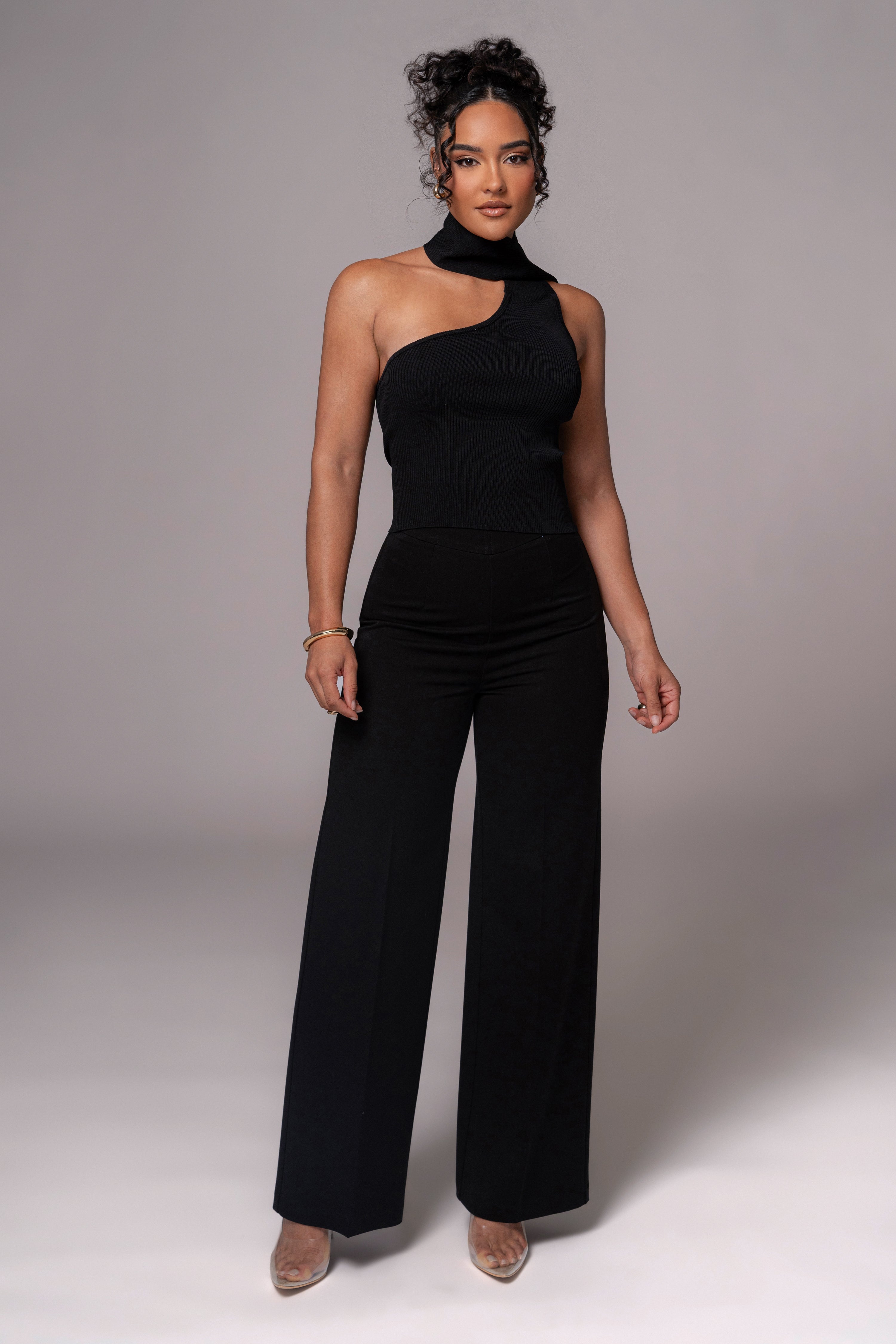 Black Anderson Ribbed Top - JLUXLABEL