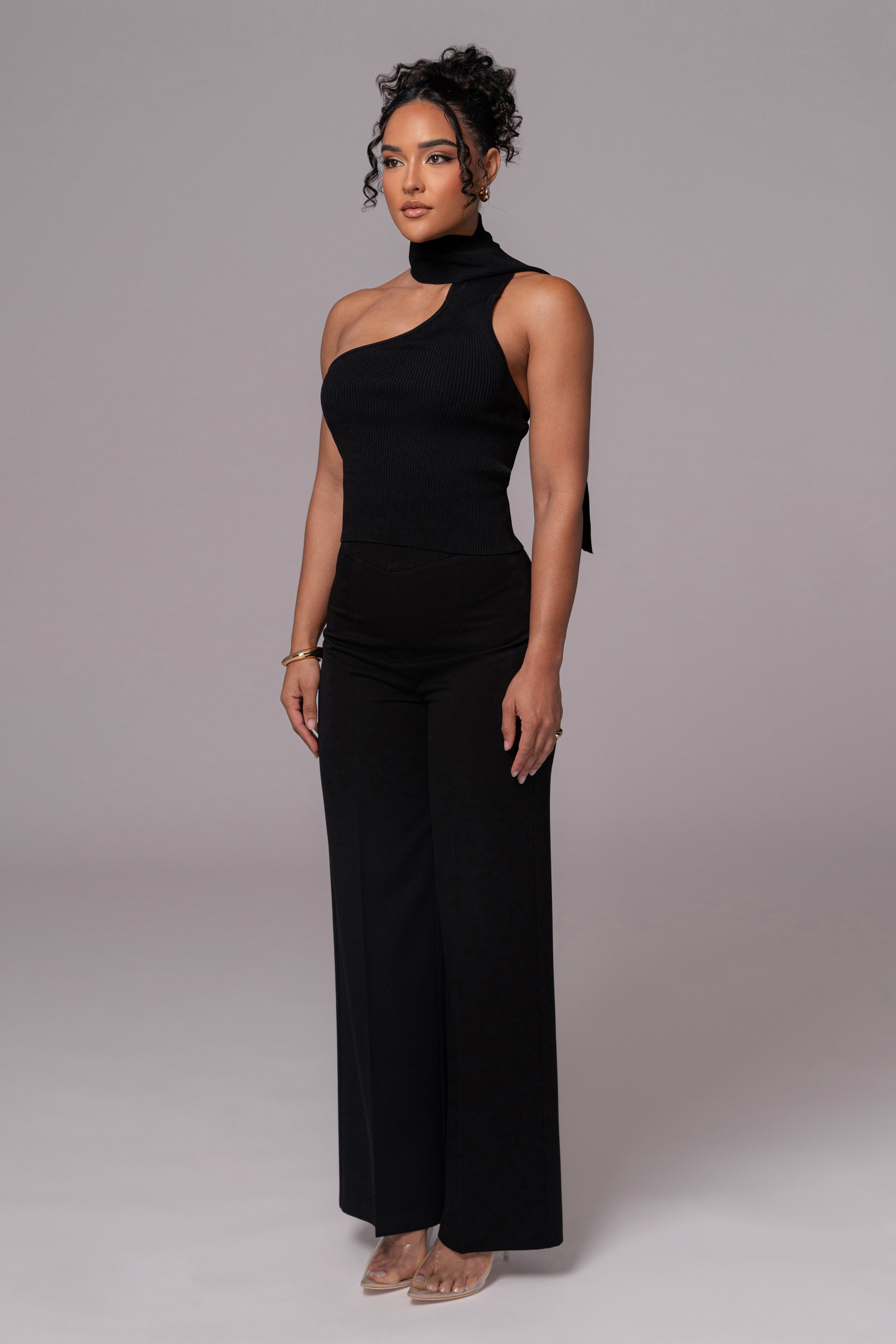 Black Anderson Ribbed Top - JLUXLABEL