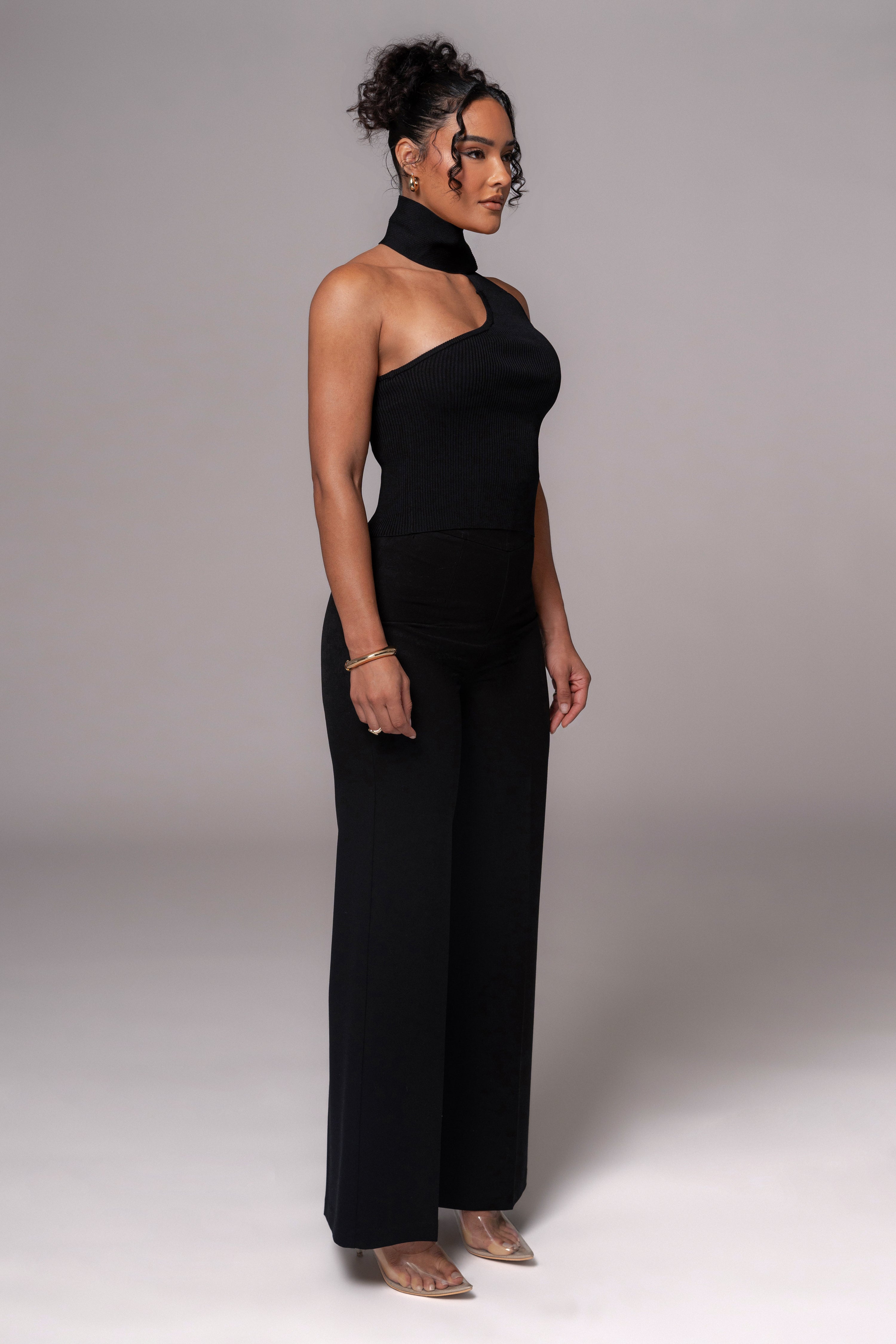 Black Anderson Ribbed Top - JLUXLABEL