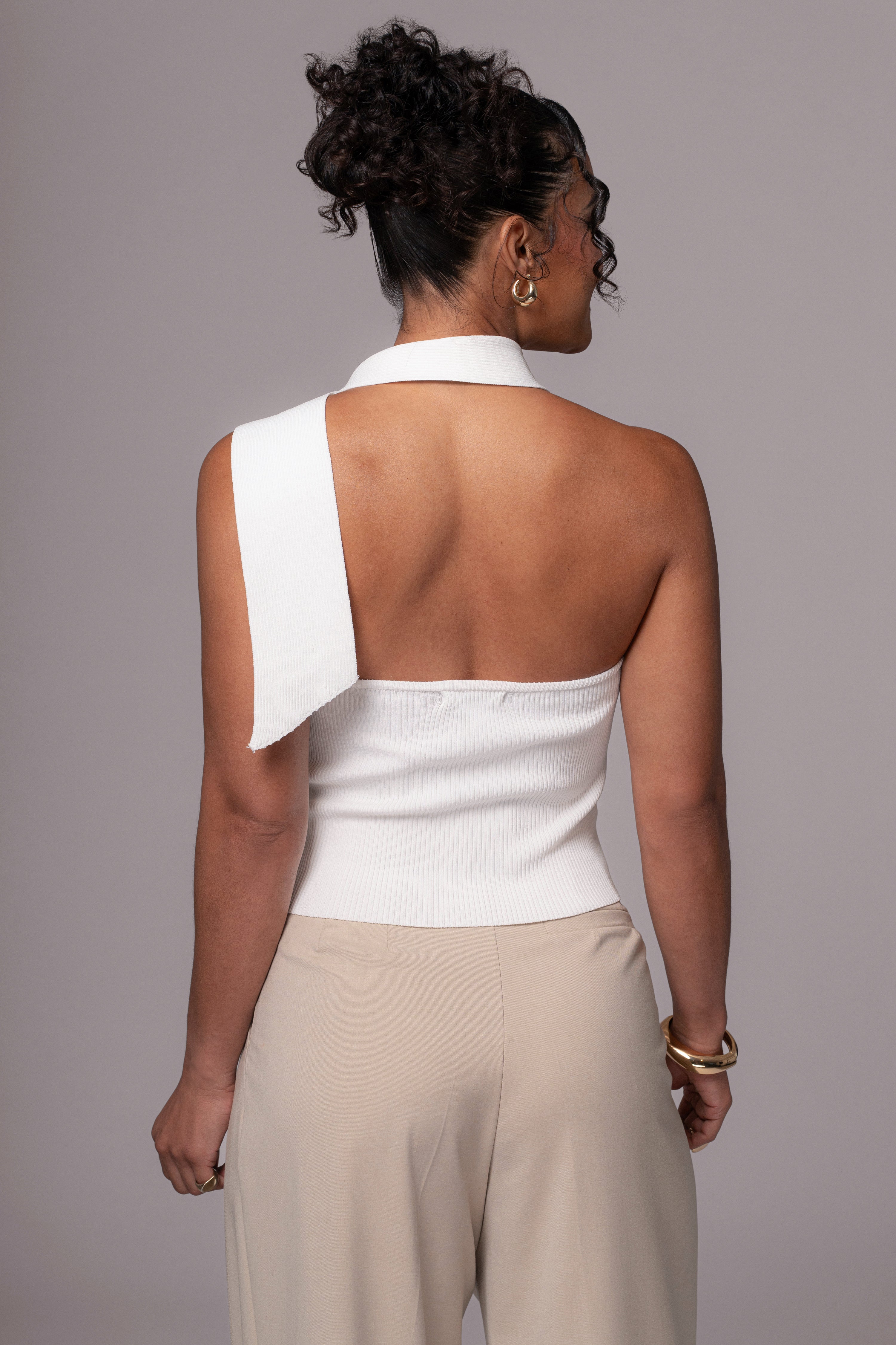 Off White Anderson Ribbed Top - JLUXLABEL