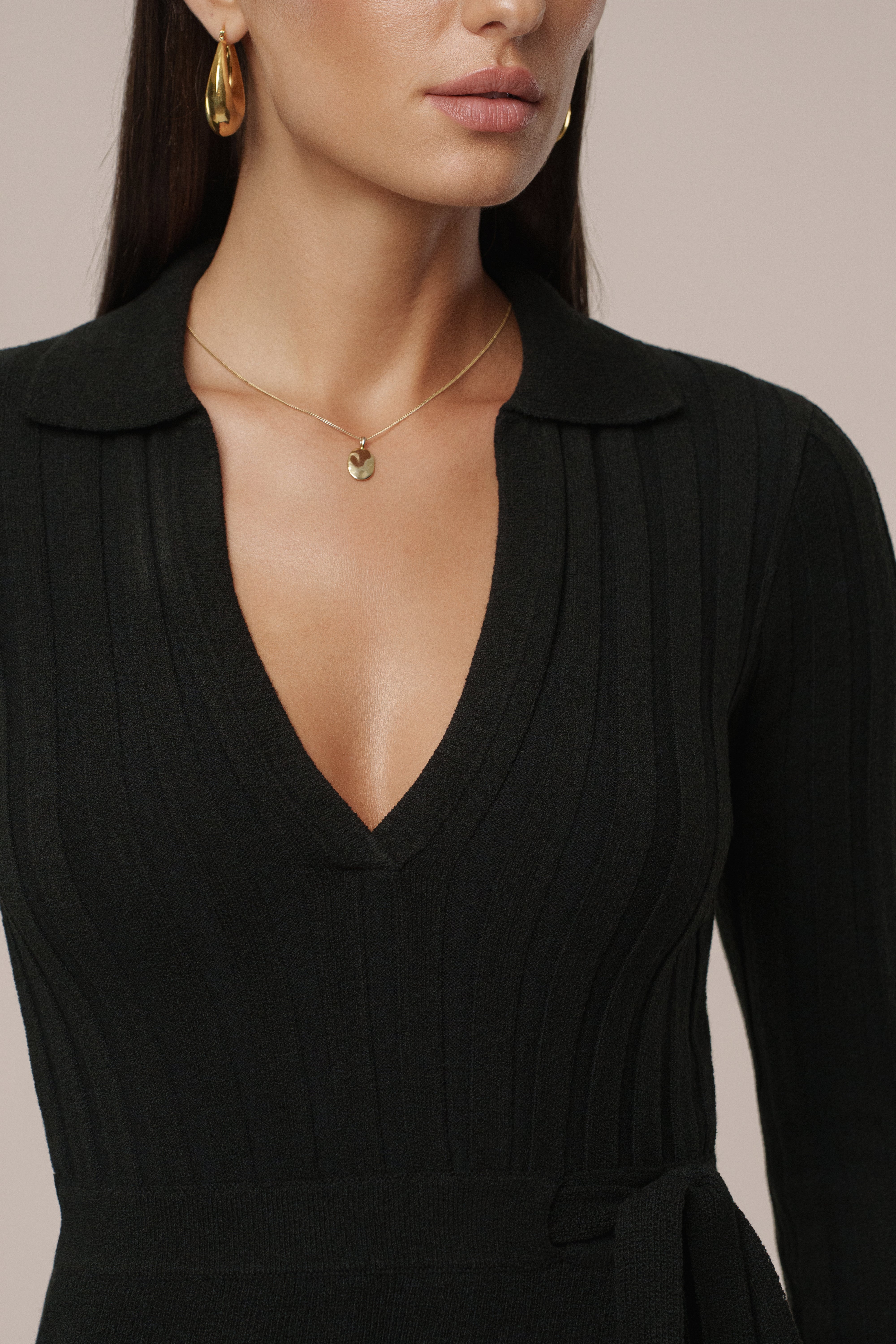 Black Emma Knit Maxi Dress - JLUXLABEL