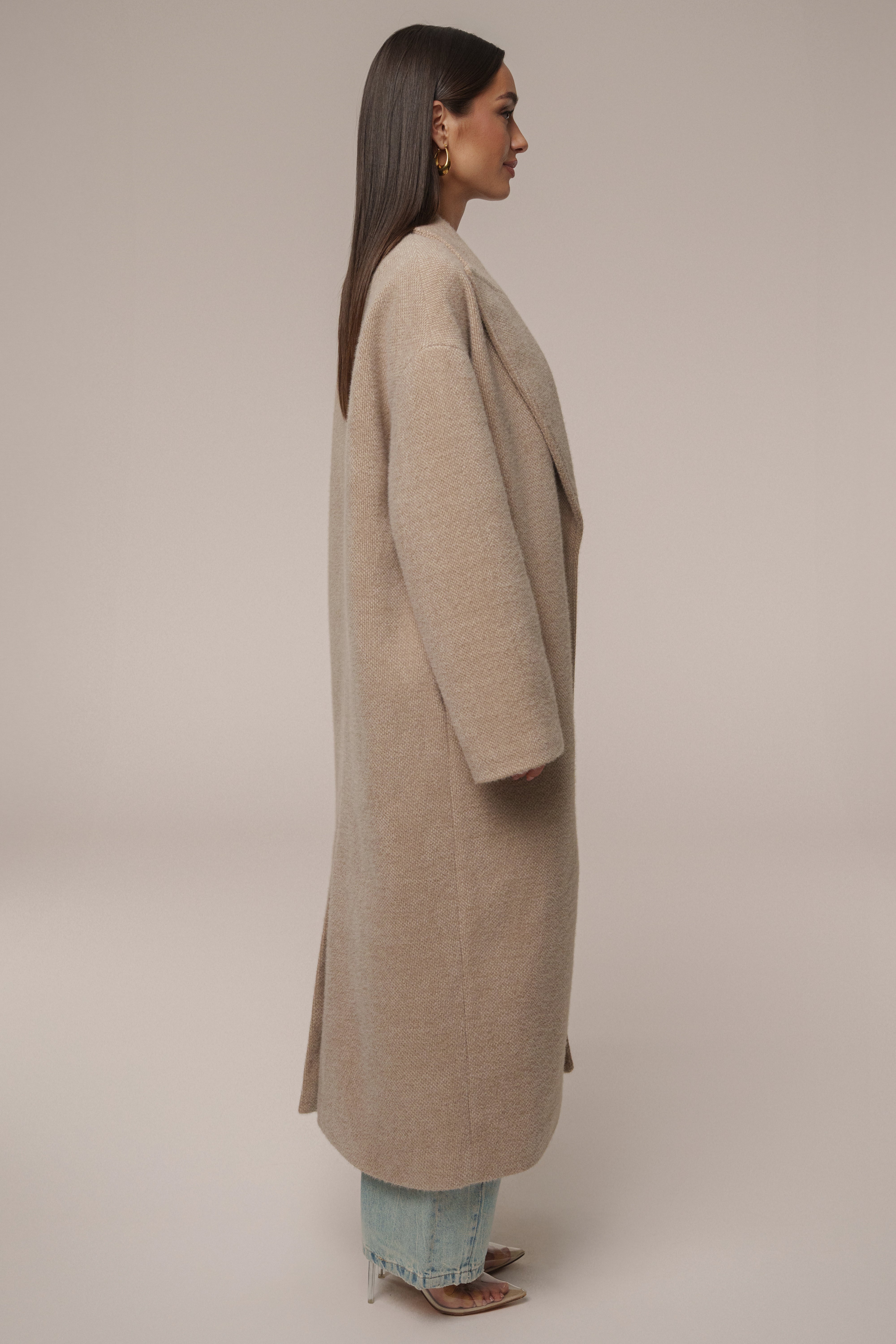 Sand Dion Oversized Coat - JLUXLABEL
