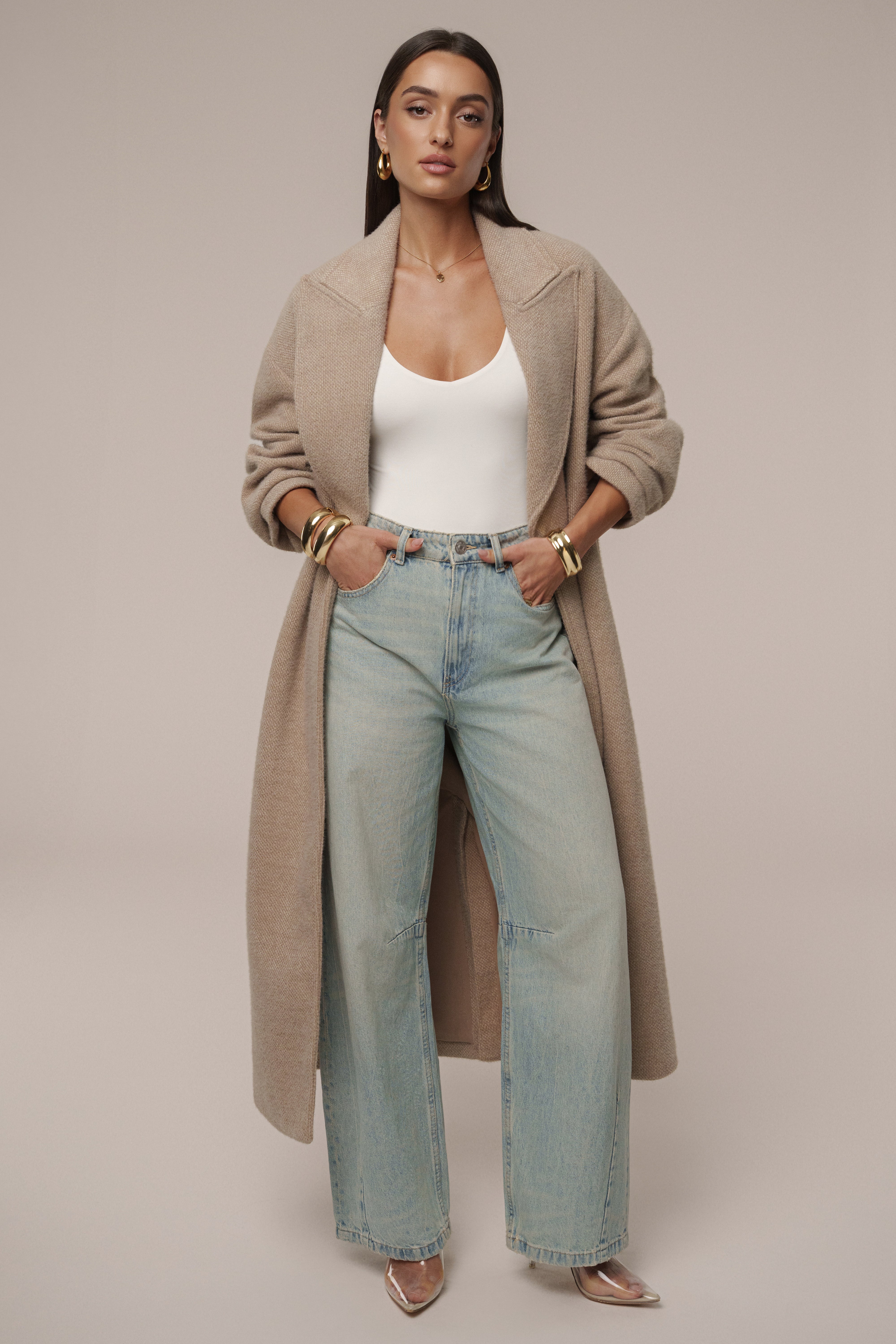 Sand Dion Oversized Coat - JLUXLABEL