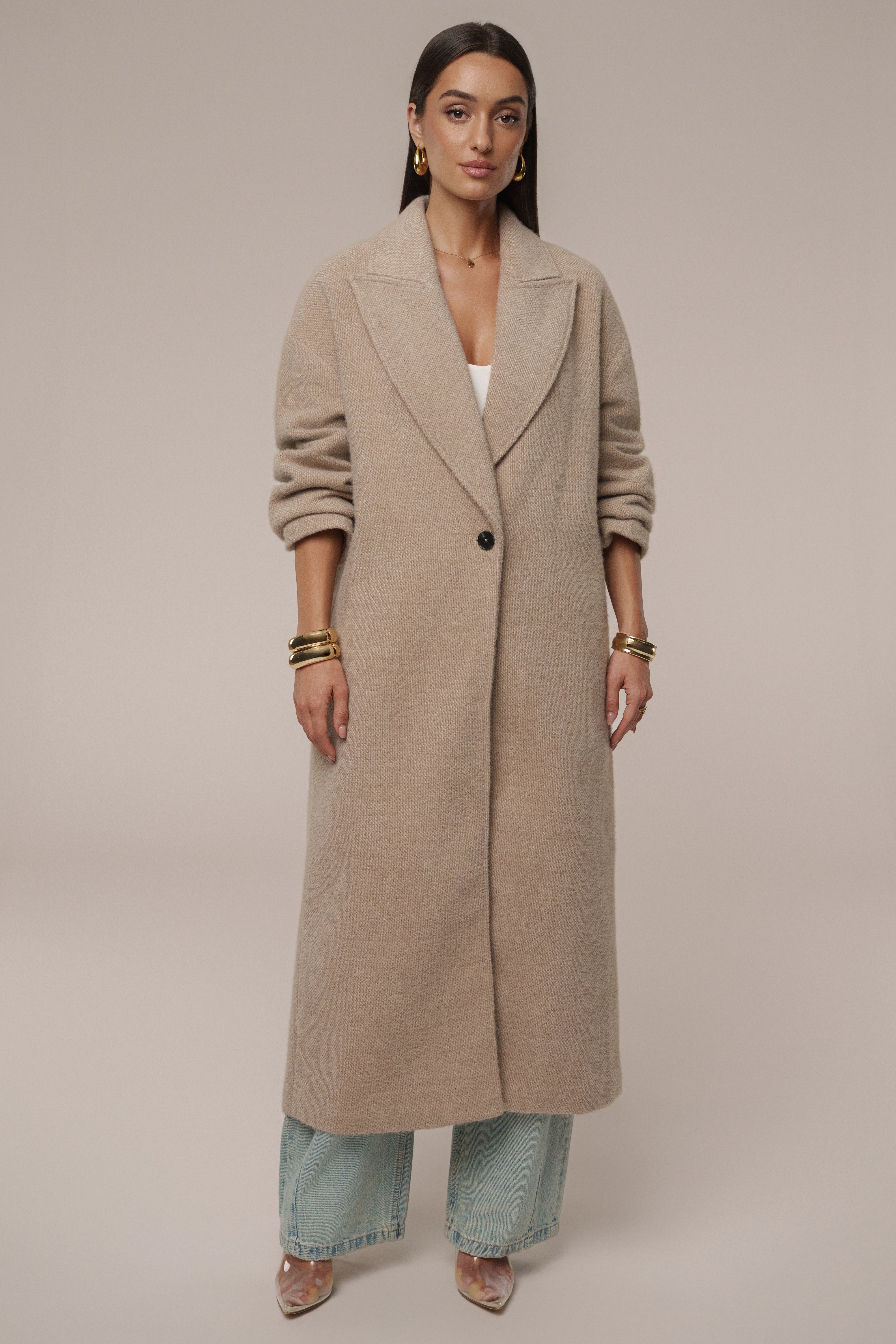 Sand Dion Oversized Coat - JLUXLABEL