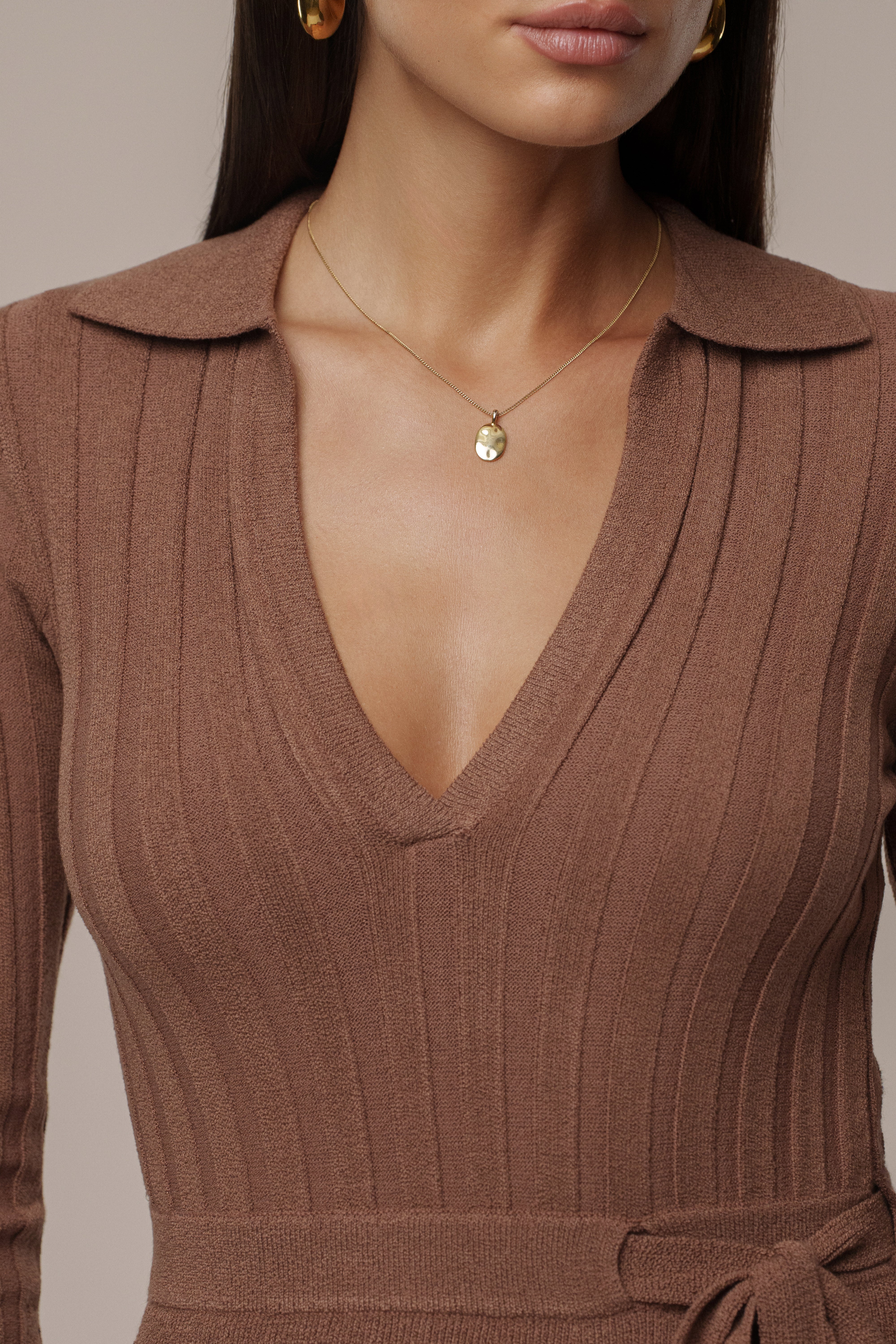 Chocolate Emma Knit Maxi Dress - JLUXLABEL