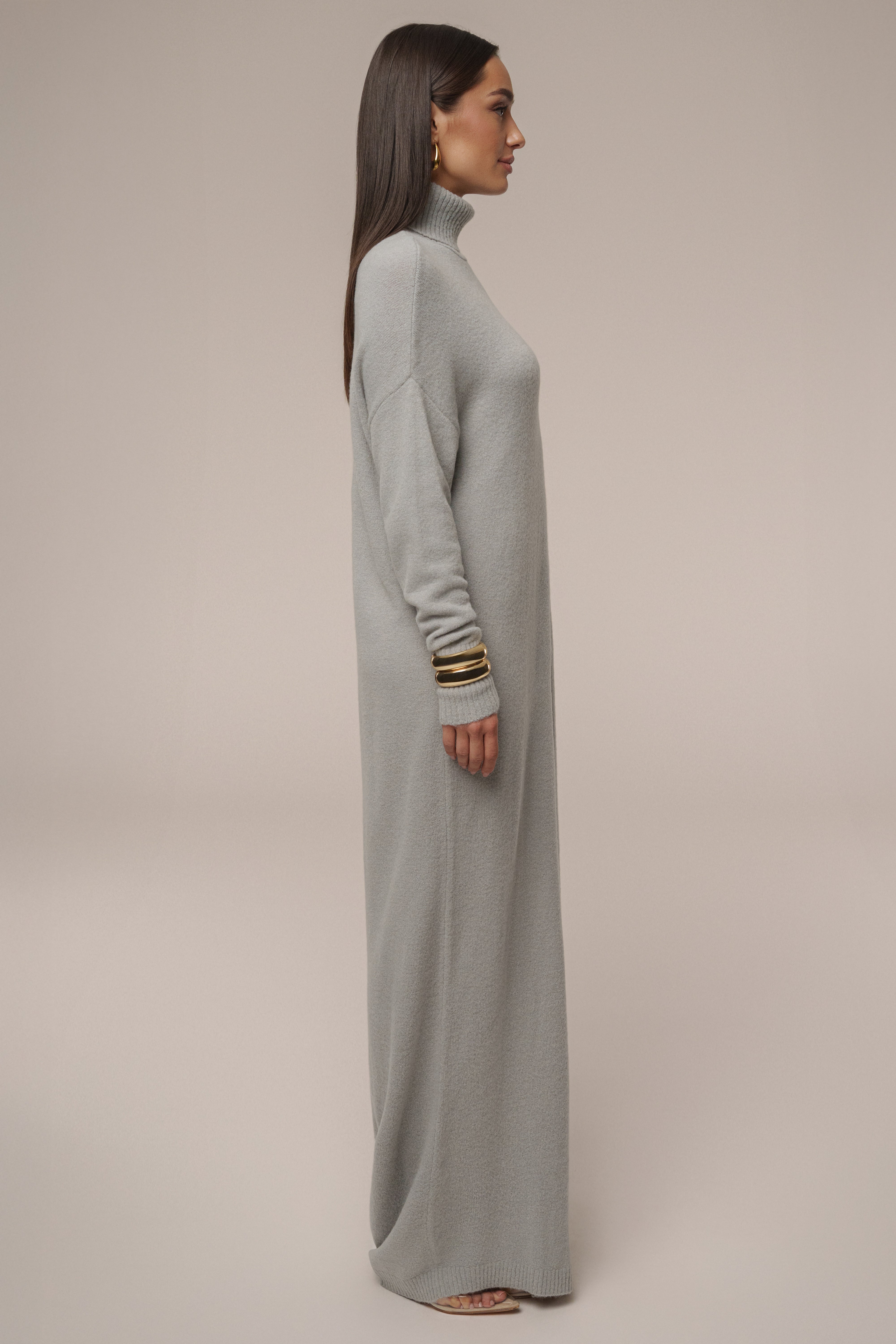 Grey Hartley Knit Maxi Dress - JLUXLABEL