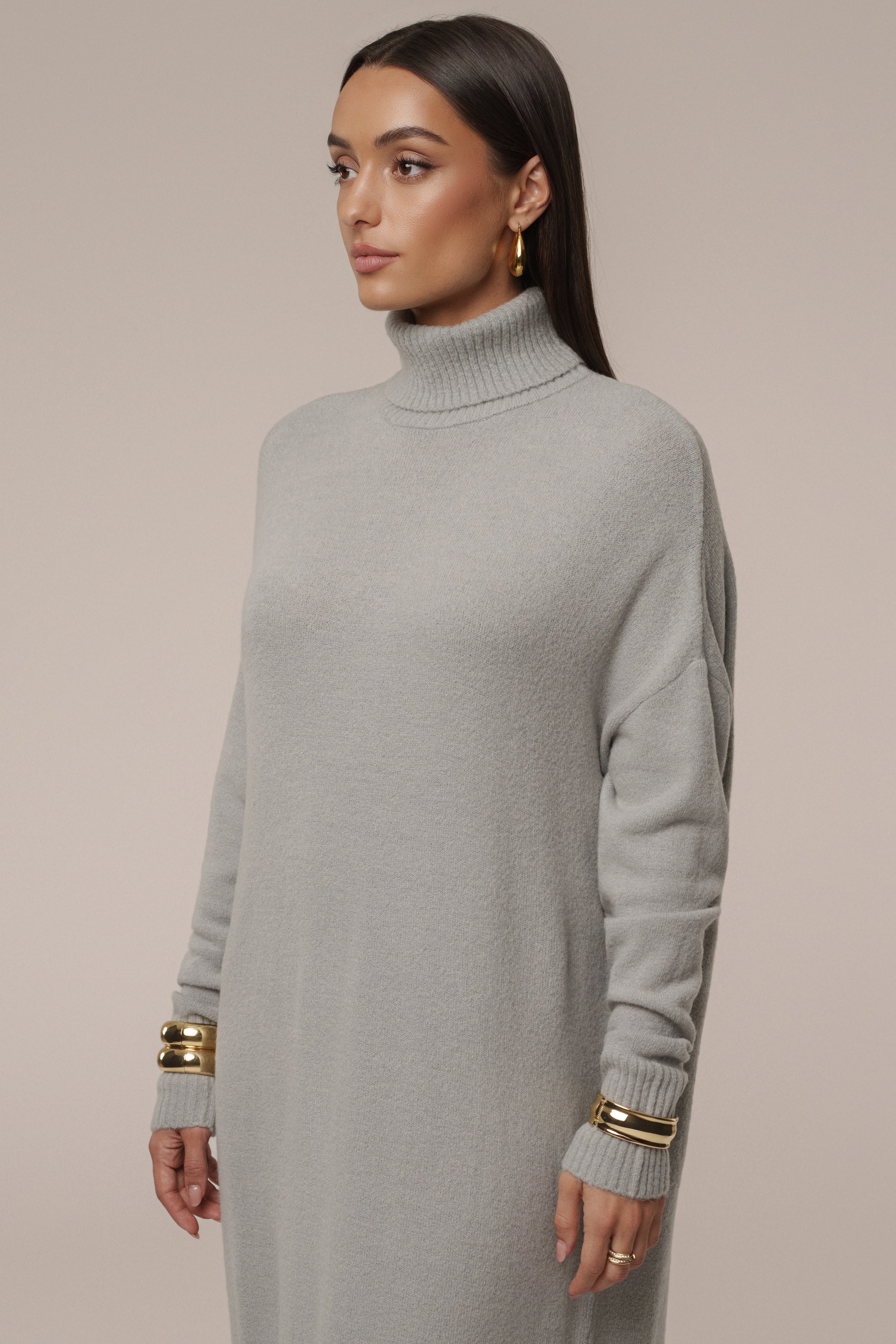 Grey Hartley Knit Maxi Dress - JLUXLABEL