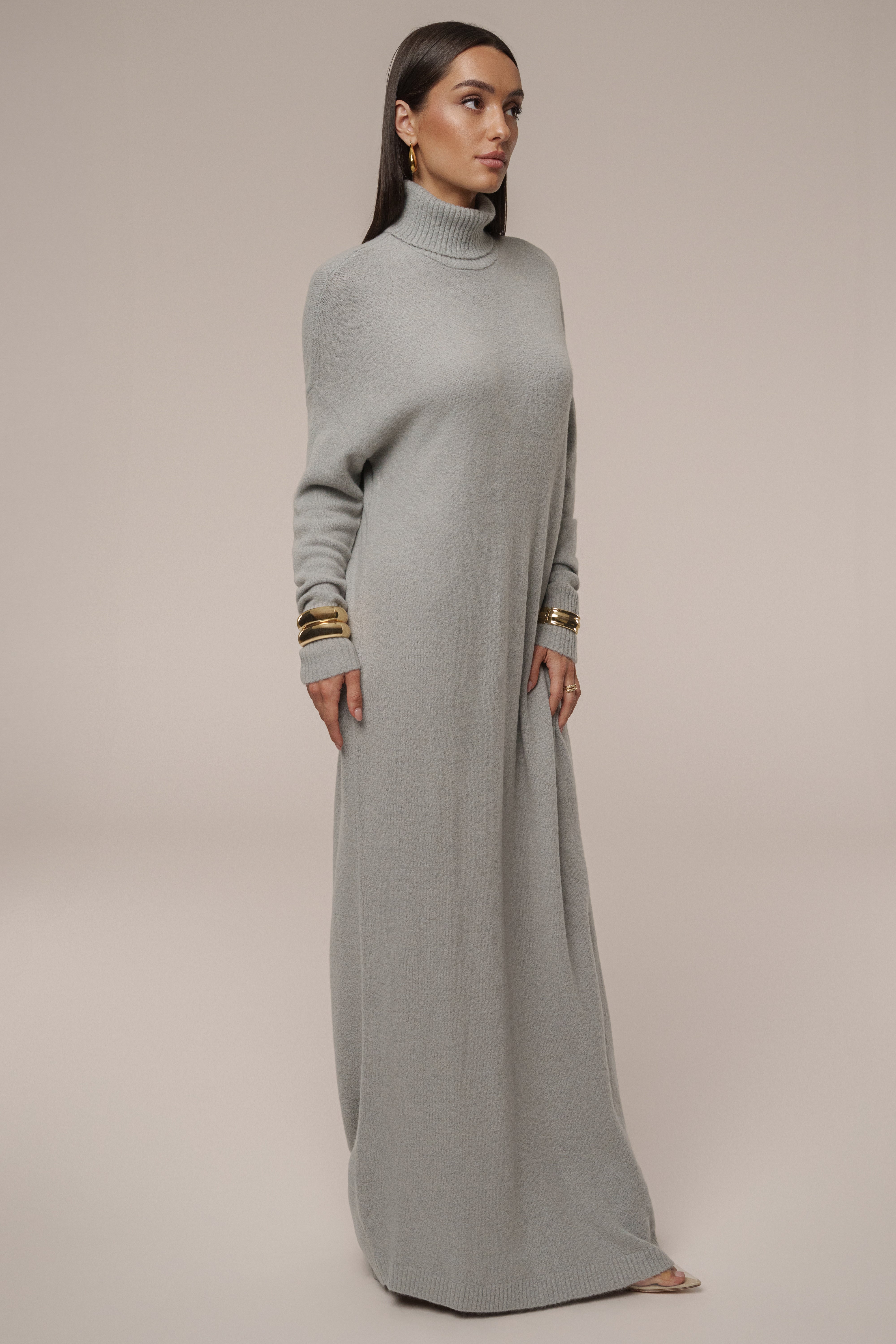 Grey Hartley Knit Maxi Dress - JLUXLABEL