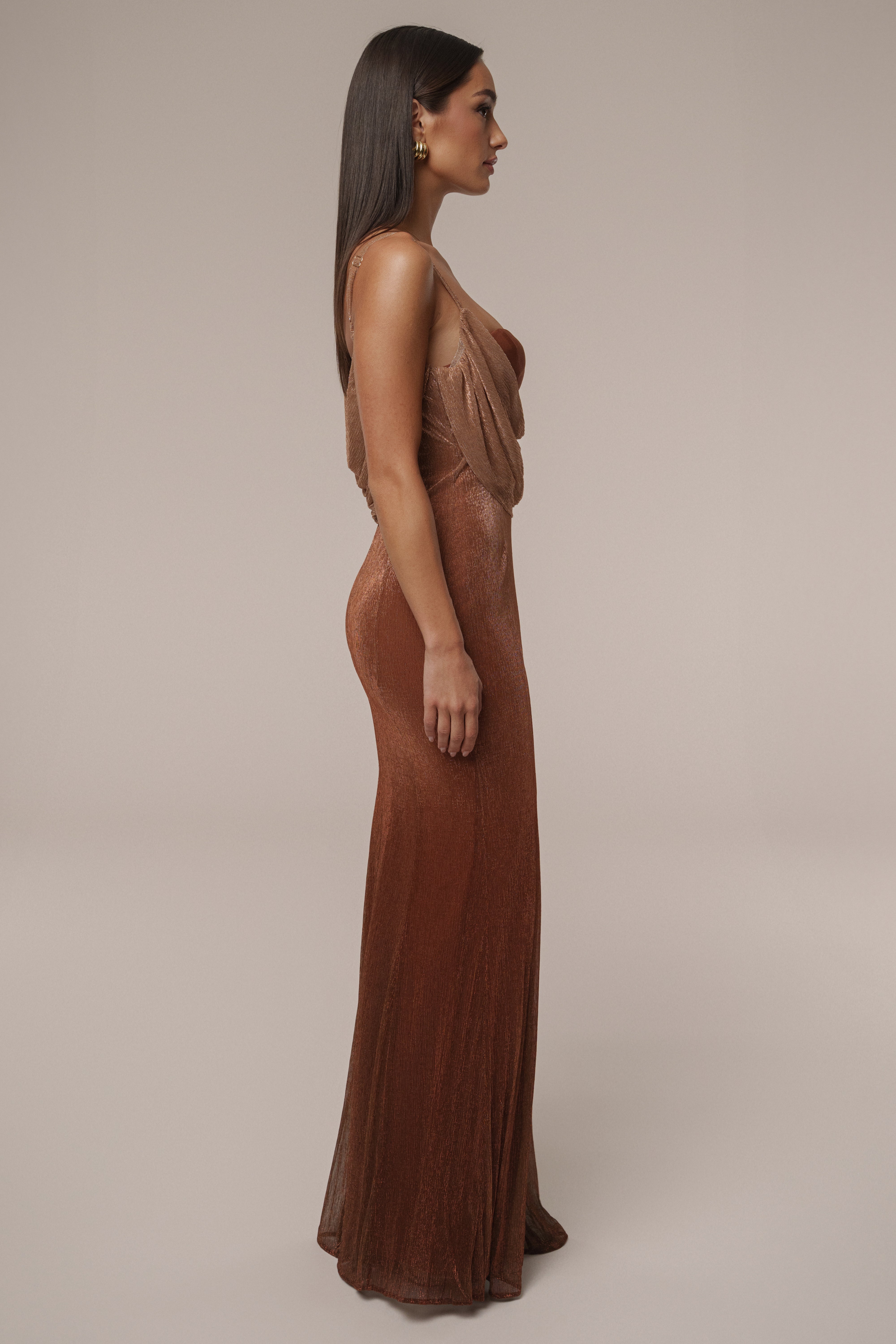 Gold Shimmery Nights Maxi Dress - JLUXLABEL