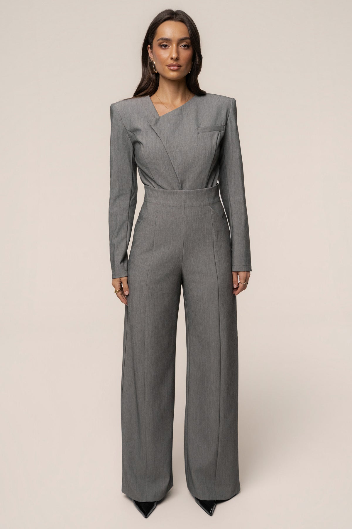 Heather Grey Power Move High Waist Trouser