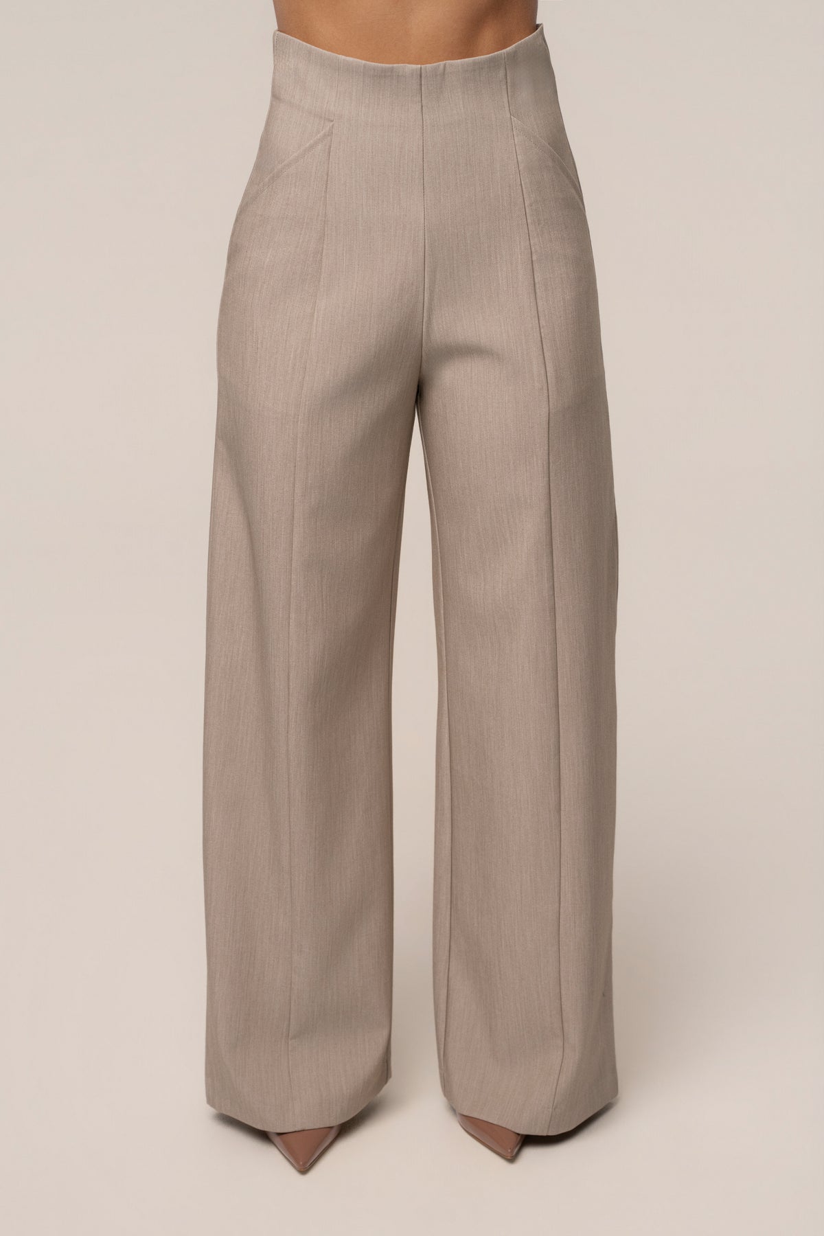 Heather Beige Power Move High Waist Trouser