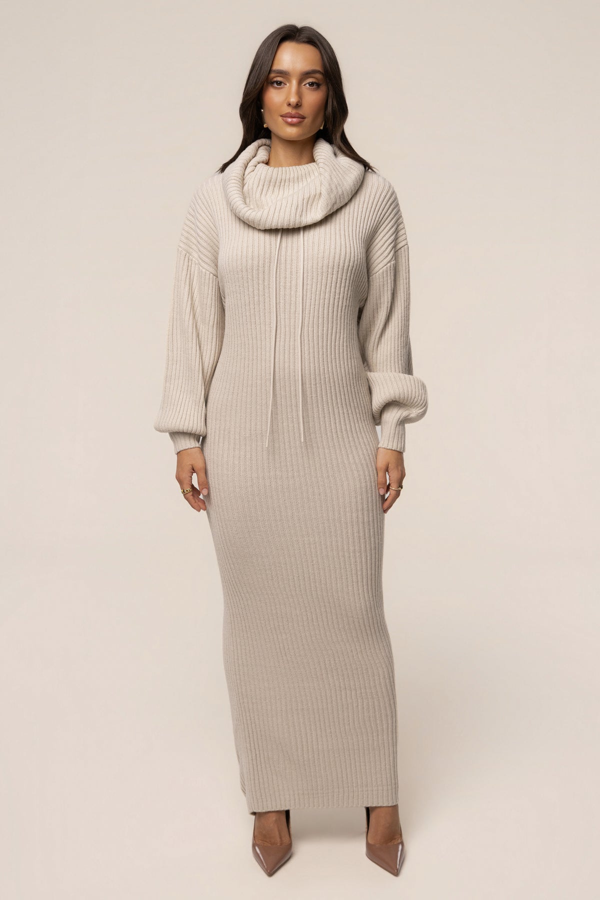 Milk Coffee Run Turtleneck Dress - JLUXLABEL