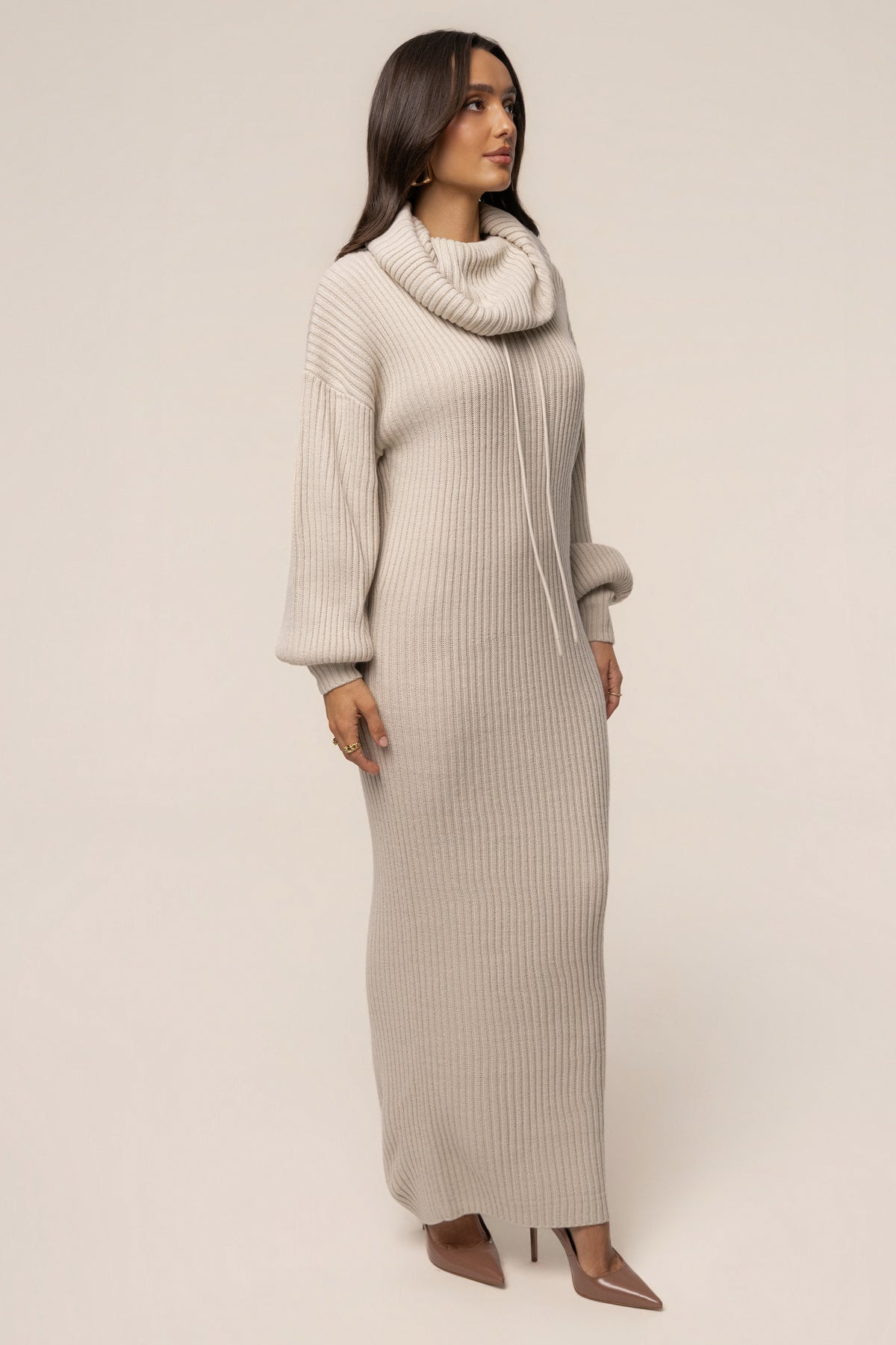 Milk Coffee Run Turtleneck Dress - JLUXLABEL
