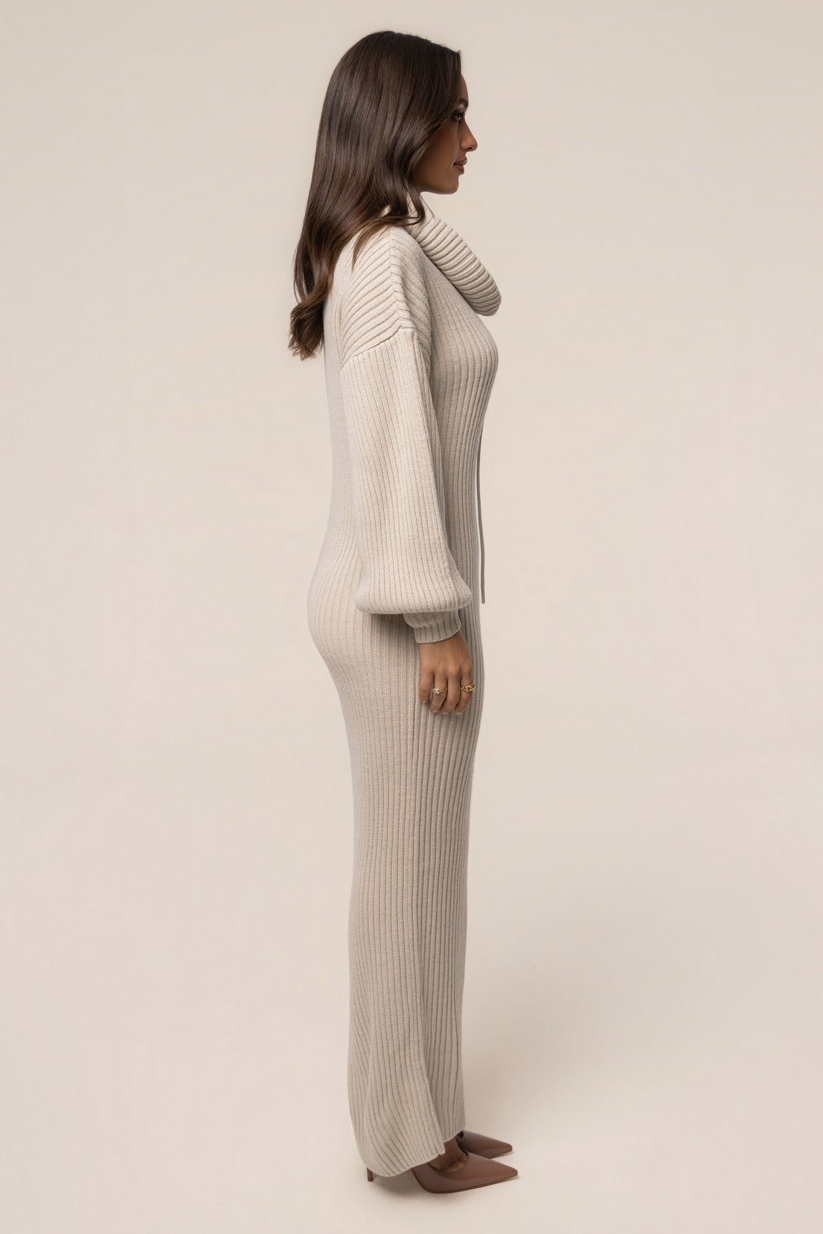 Milk Coffee Run Turtleneck Dress - JLUXLABEL