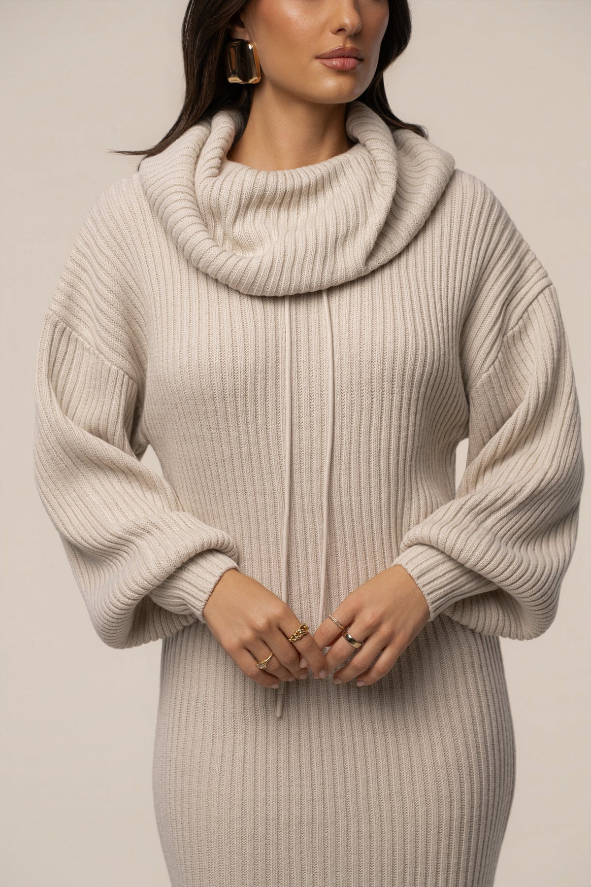 Milk Coffee Run Turtleneck Dress - JLUXLABEL