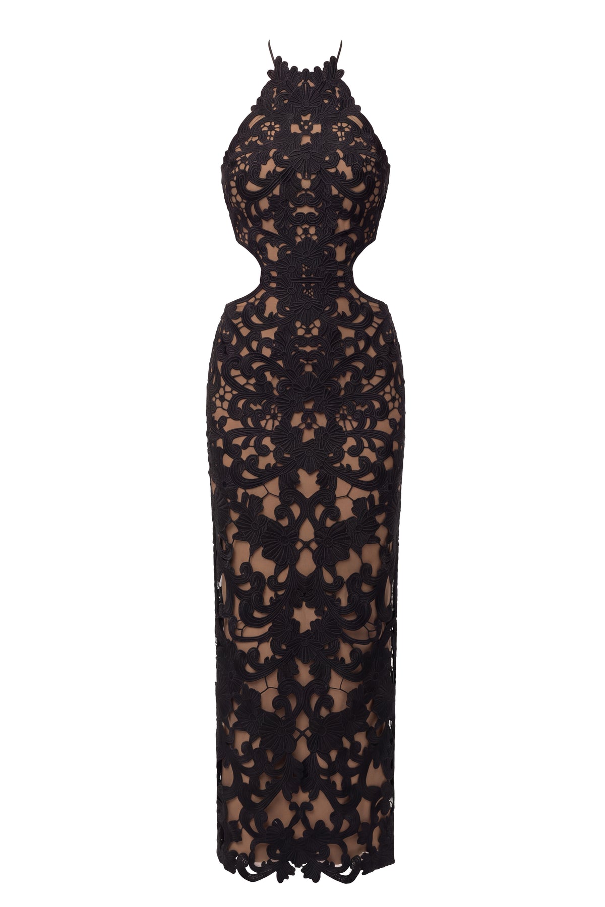 Black Chateau Lace Maxi Dress