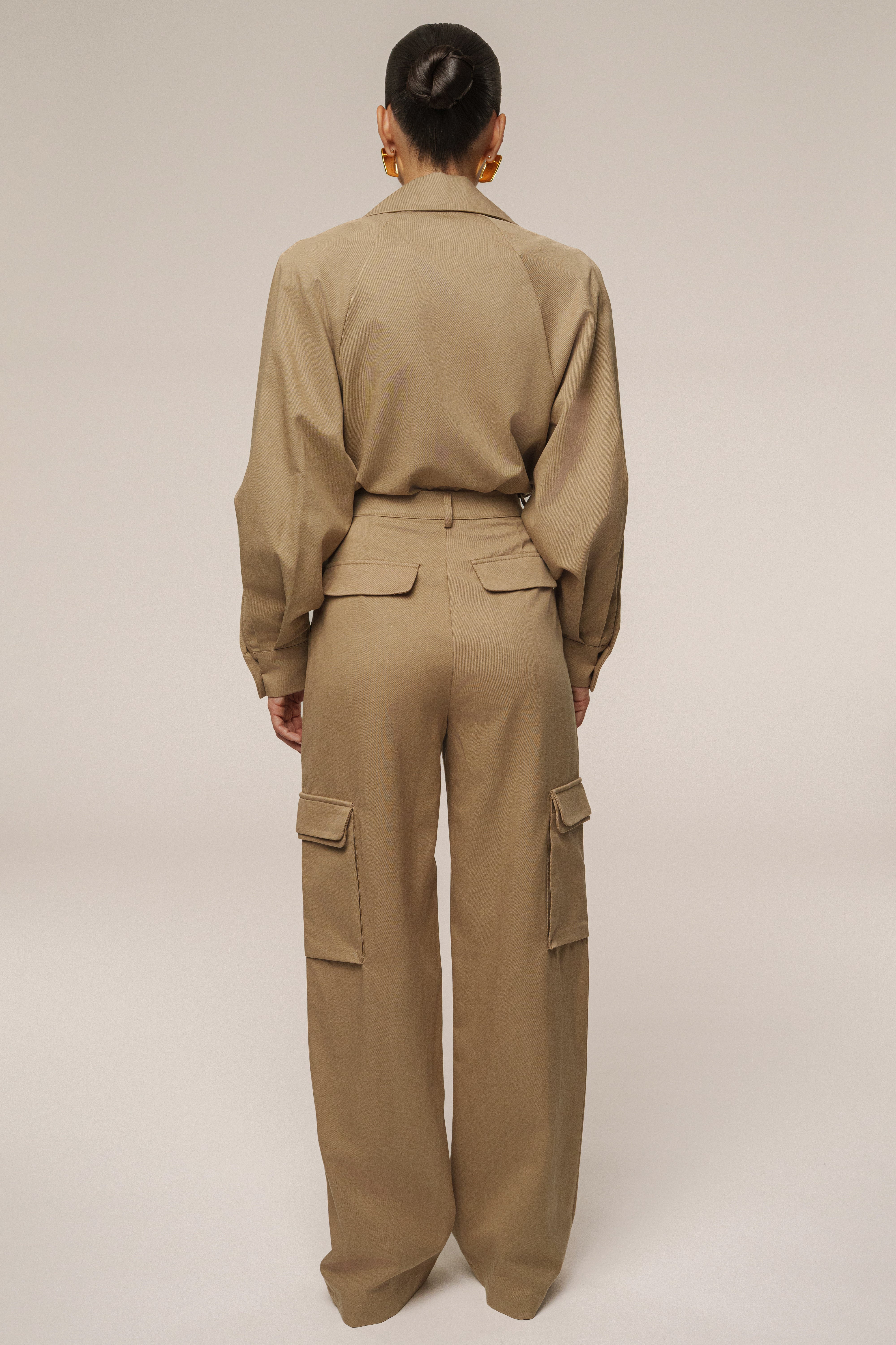 Tan Structure Theory Bodysuit - JLUXLABEL