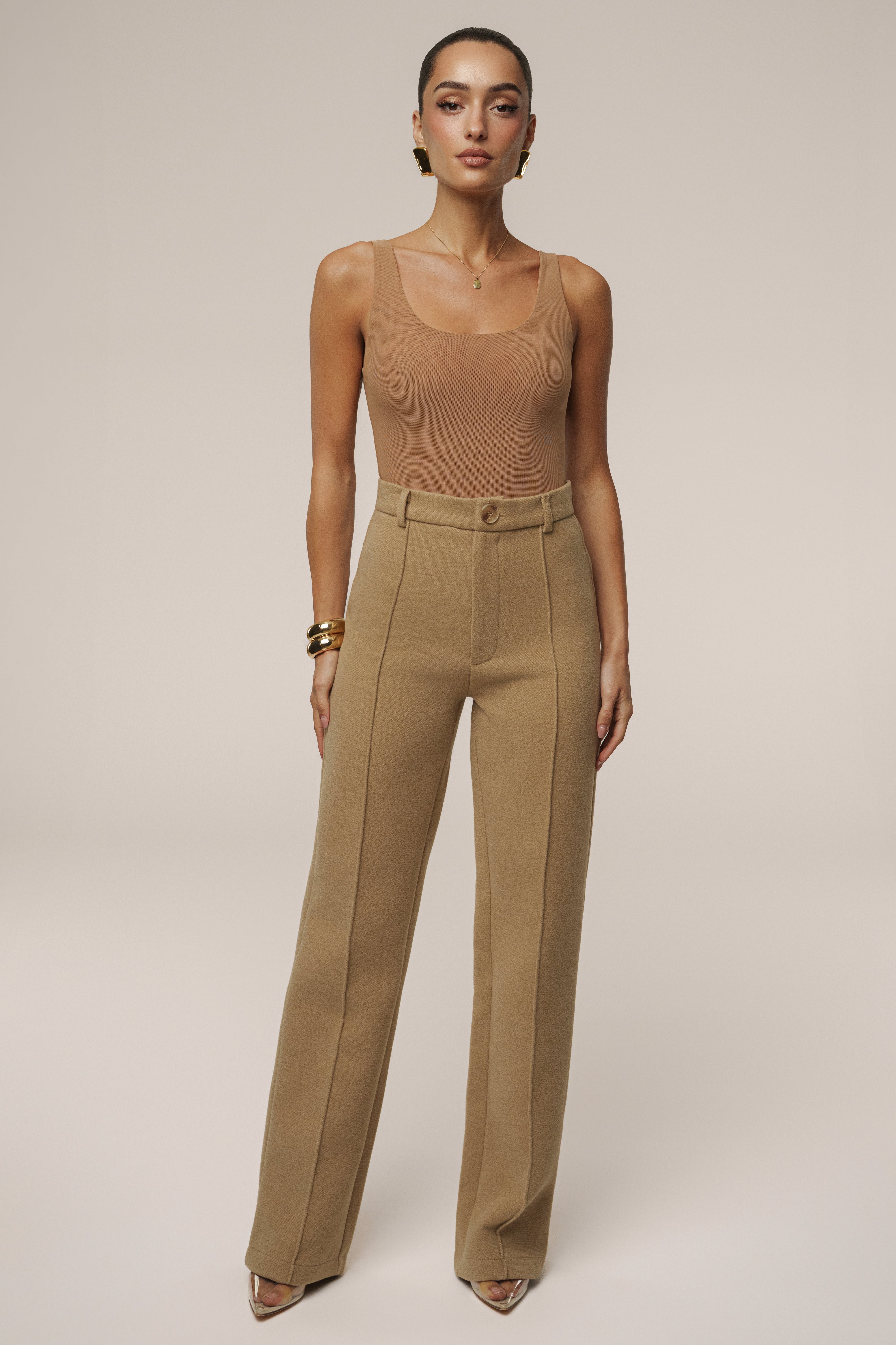 Beige STAY SHARP TROUSER - JLUXLABEL