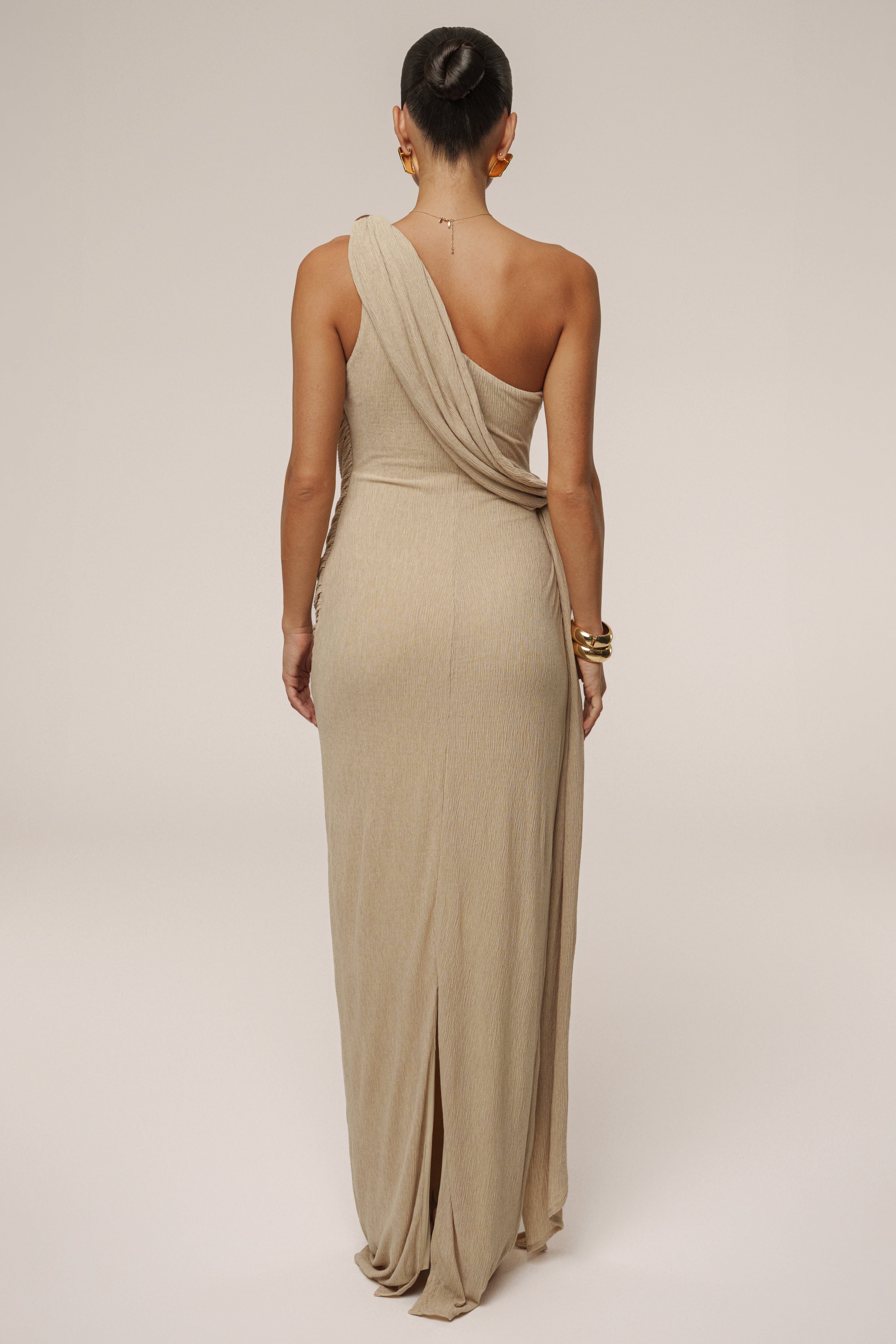 Beige Rich Mocha Wrap Dress - JLUXLABEL