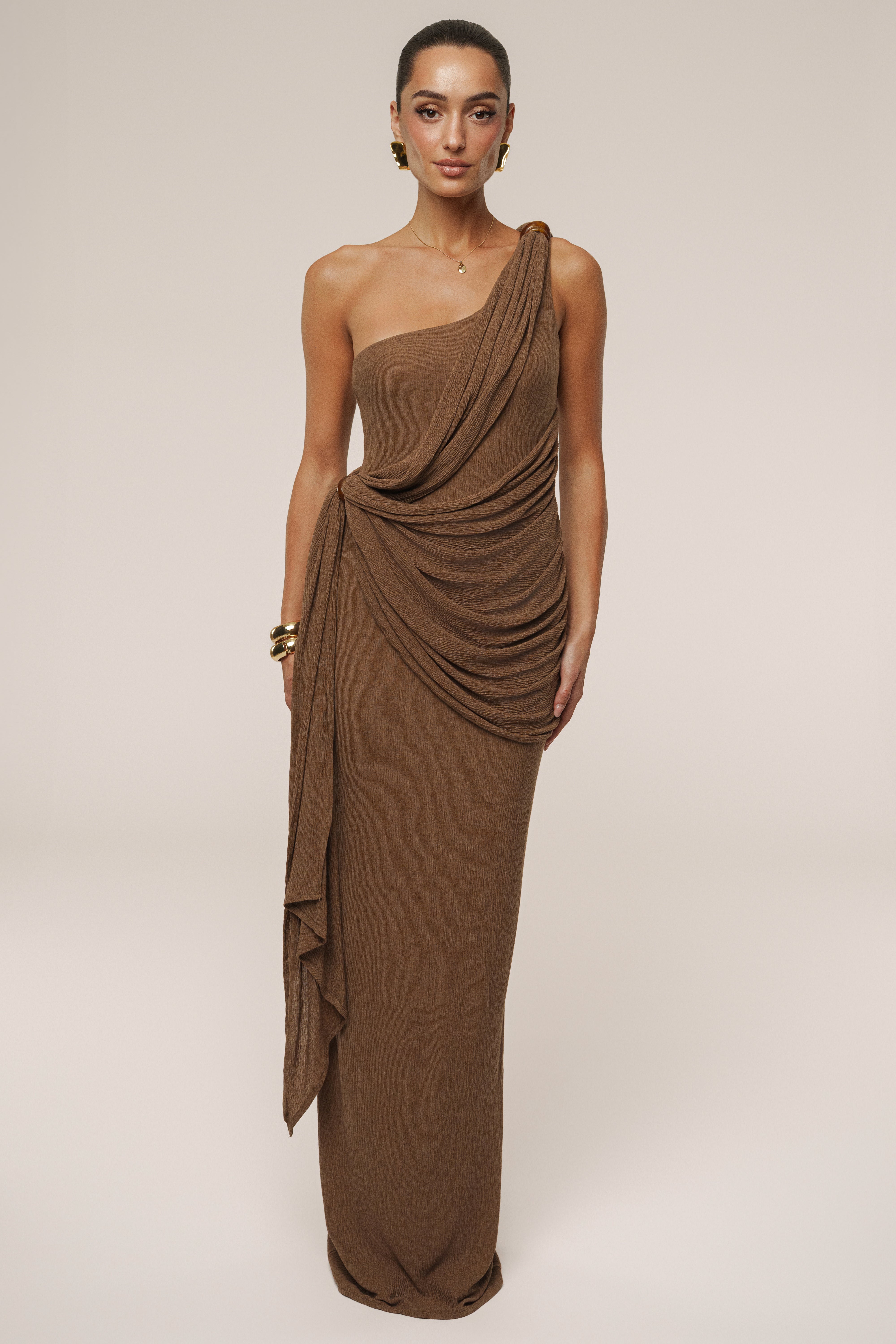 Brown Rich Mocha Wrap Dress - JLUXLABEL