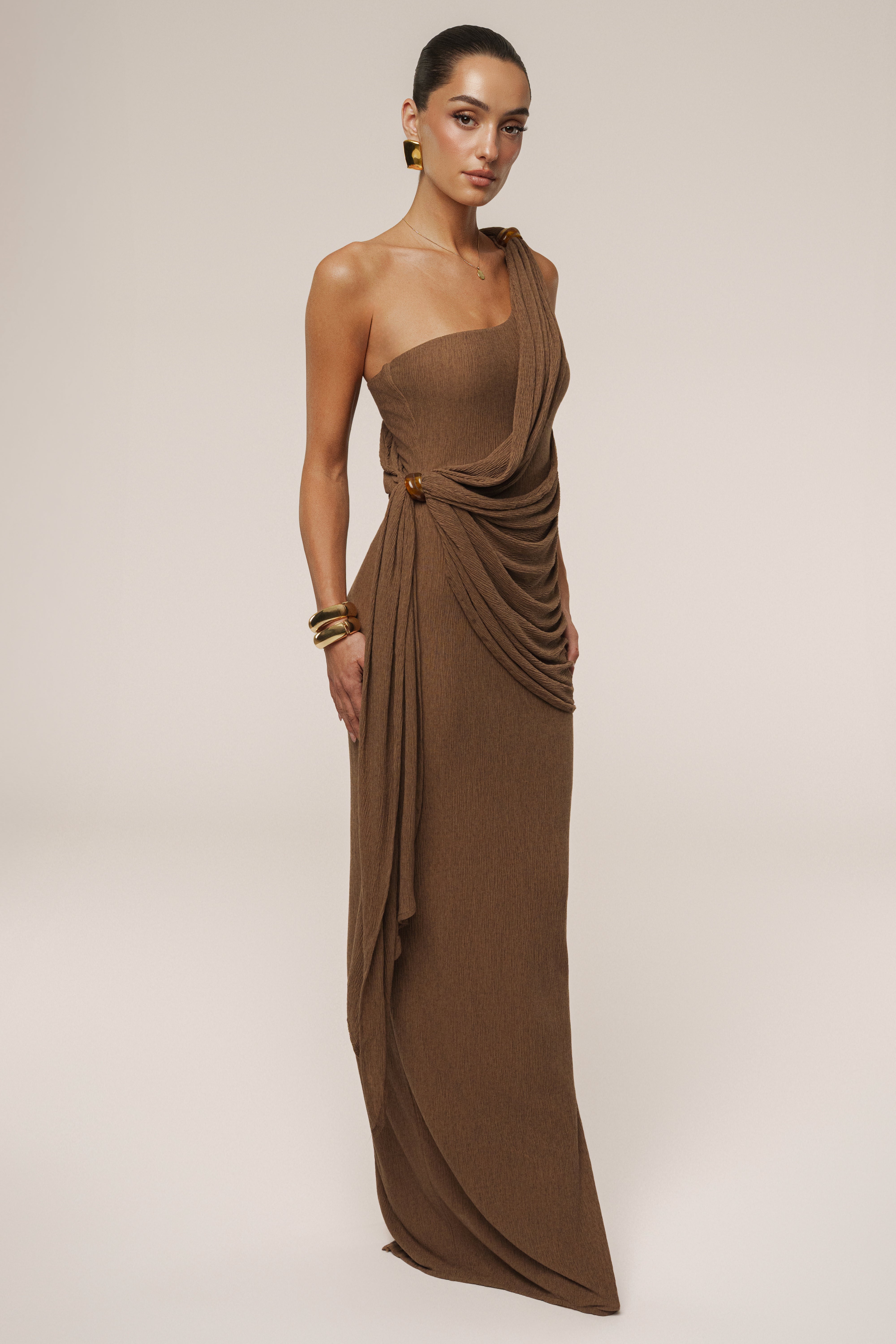 Brown Rich Mocha Wrap Dress - JLUXLABEL