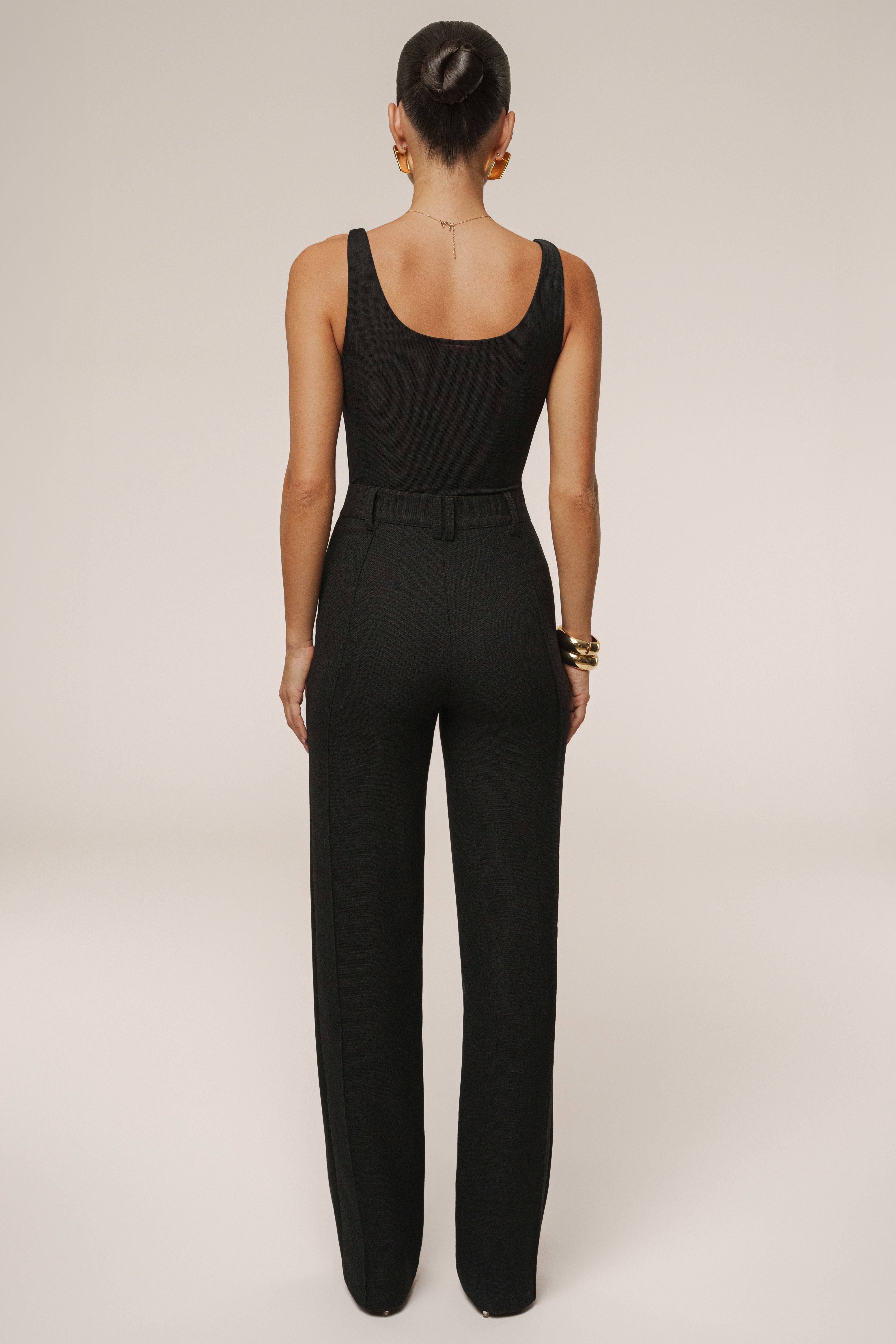 Black Mesh Essentials Tank Bodysuit Undergarment - JLUXLABEL