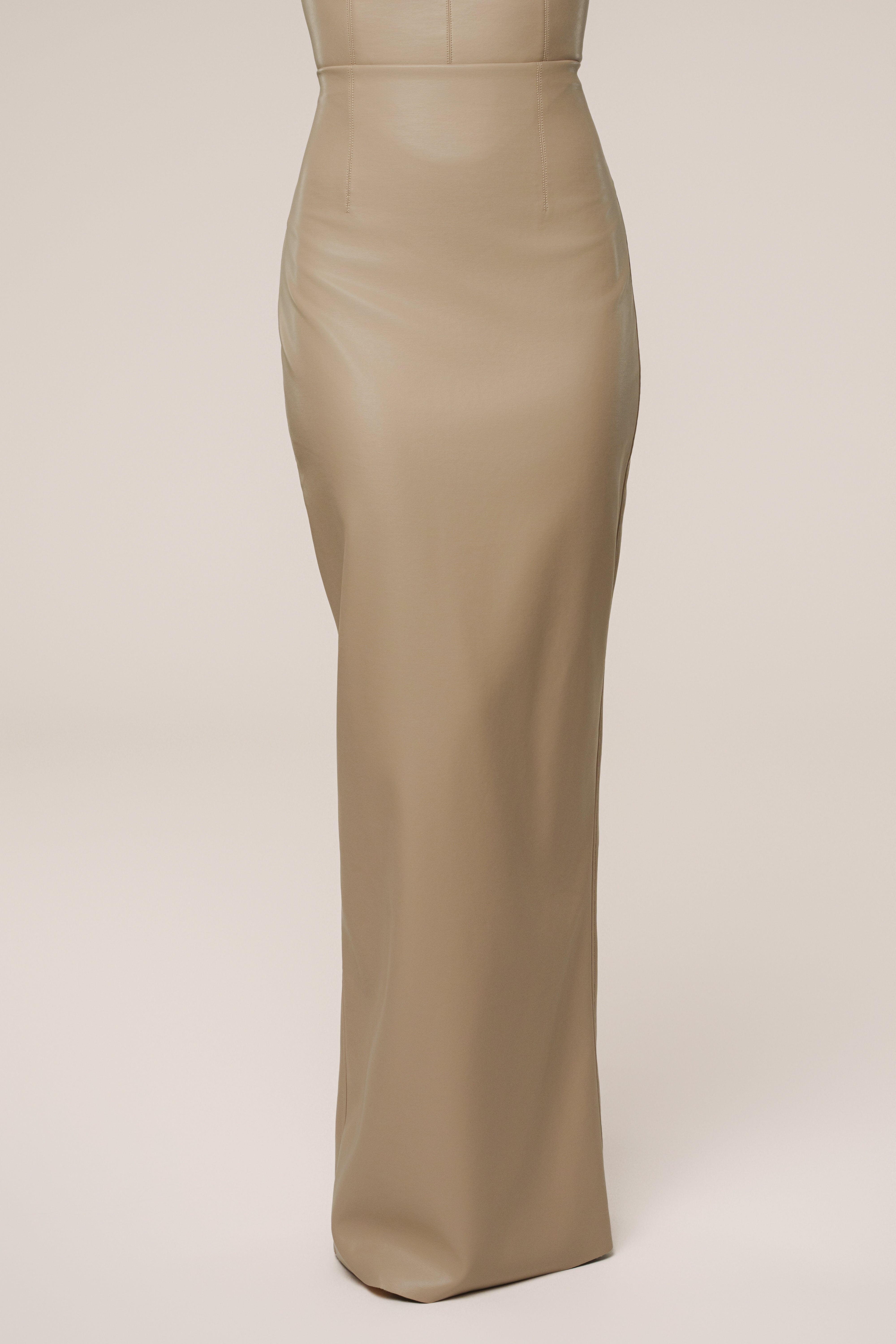Tan Ace PU Leather Skirt - JLUXLABEL