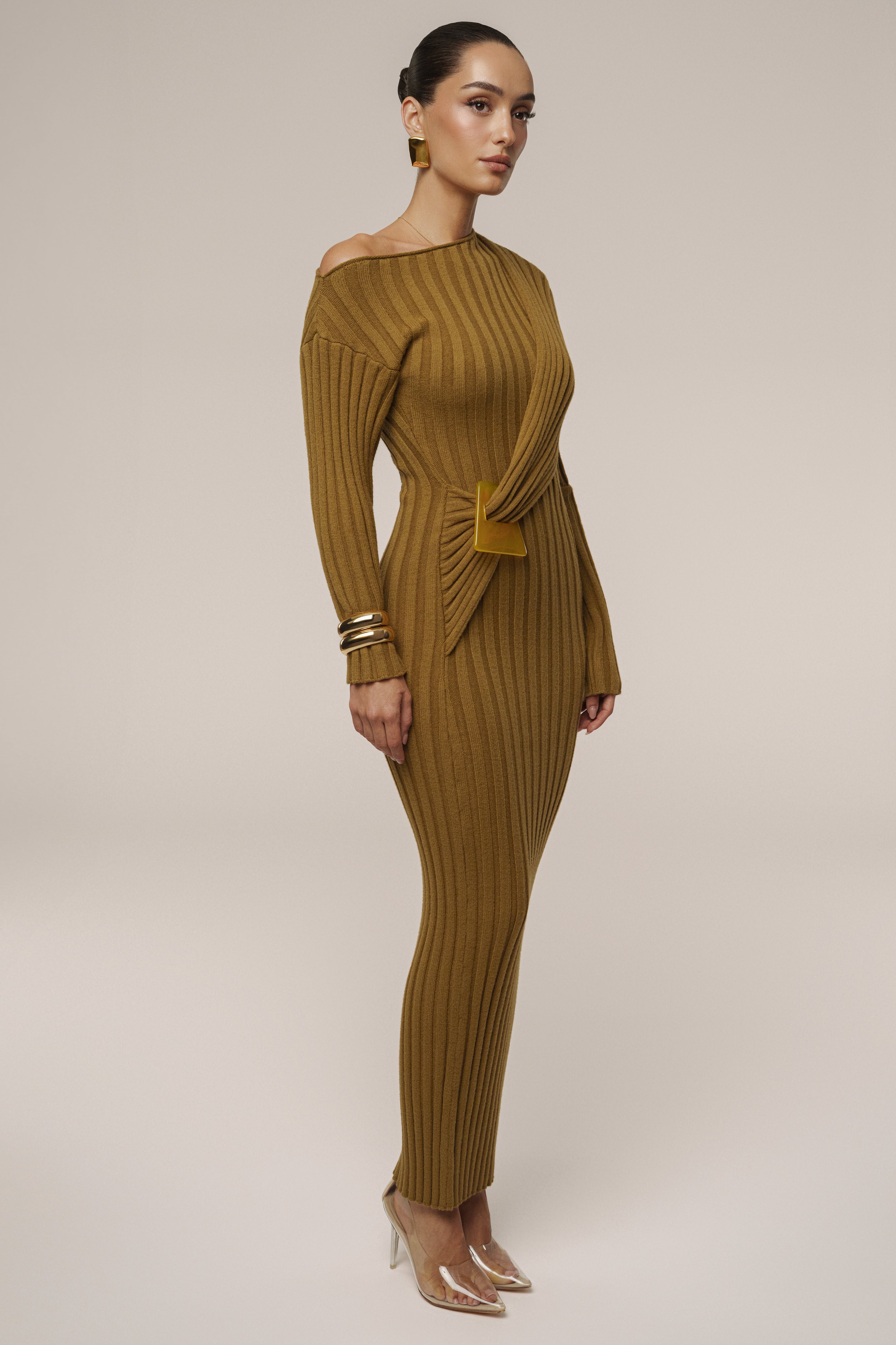 Olive Auttomn Maxi Dress - JLUXLABEL