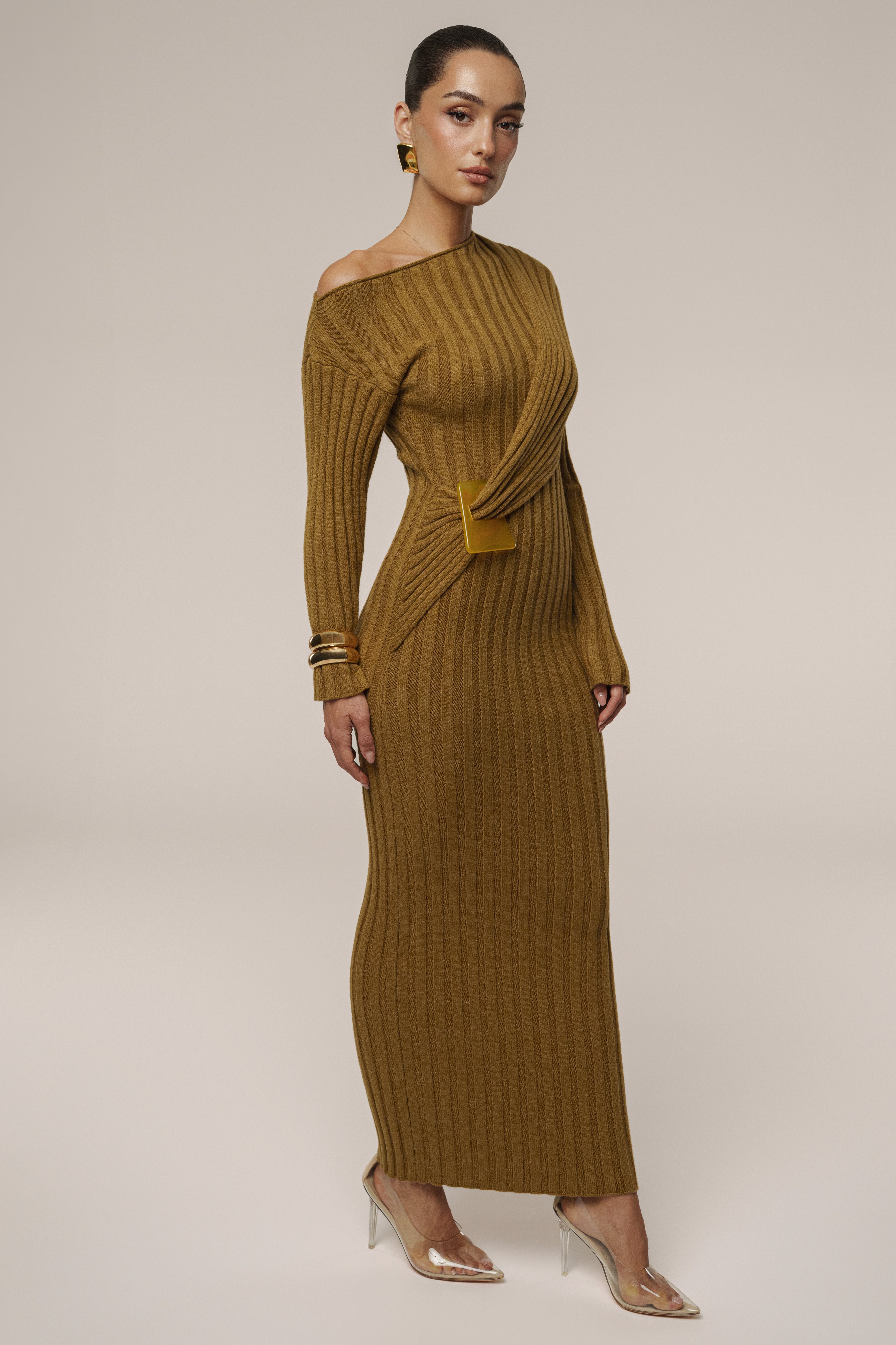 Olive Auttomn Maxi Dress - JLUXLABEL