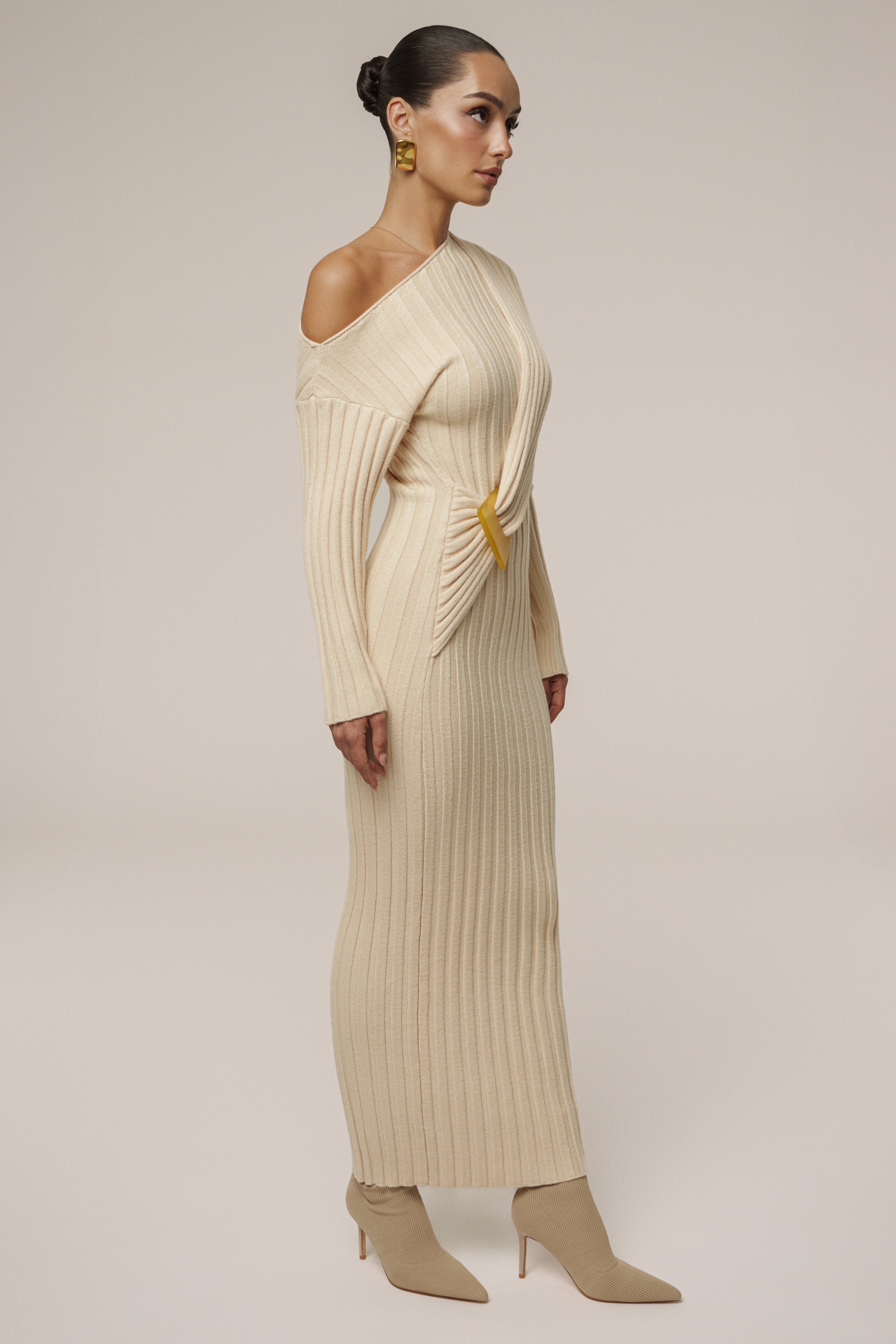 Ivory Auttomn Maxi Dress - JLUXLABEL