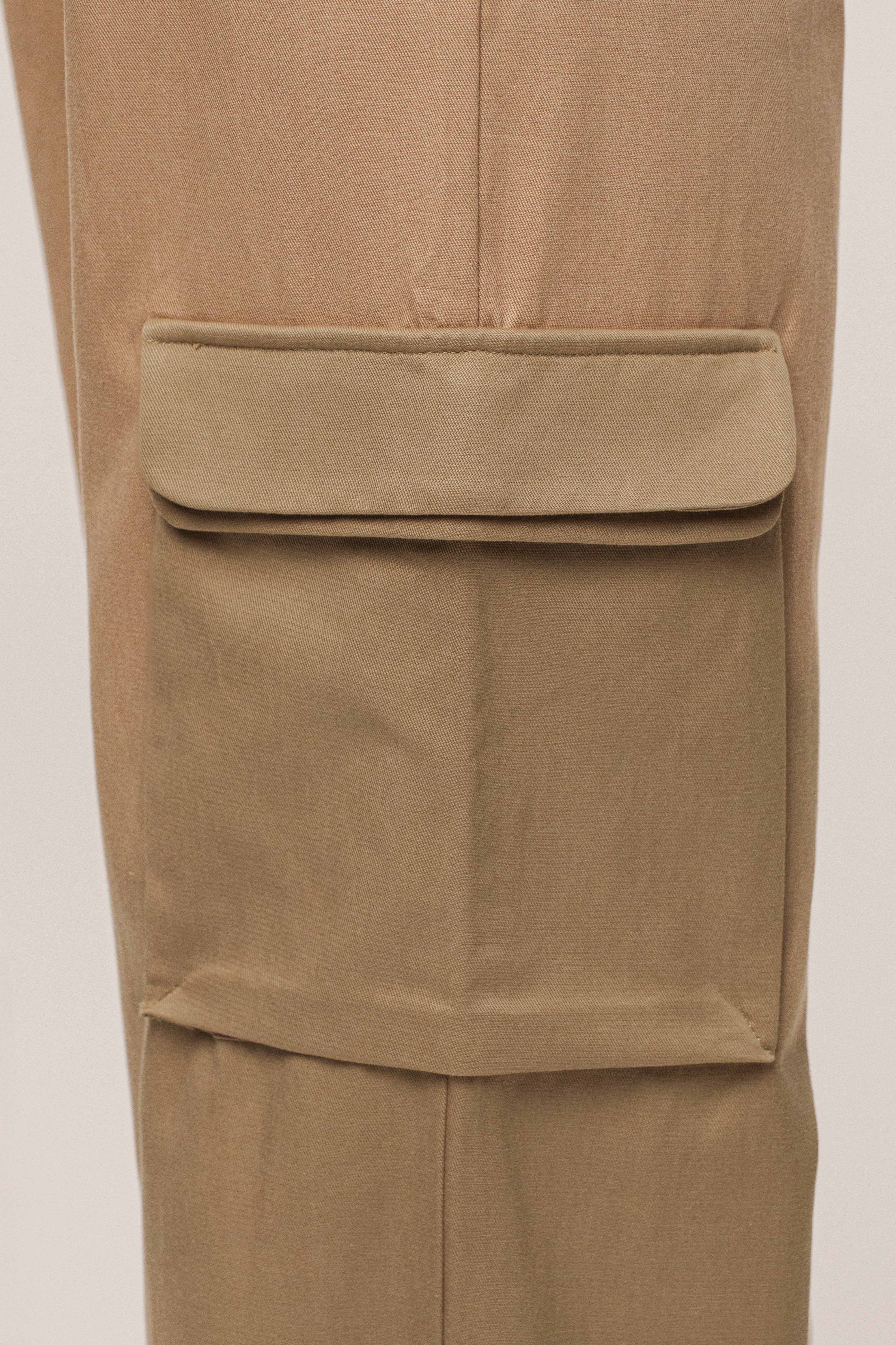 Tan Sculpted Cargo Pants - JLUXLABEL