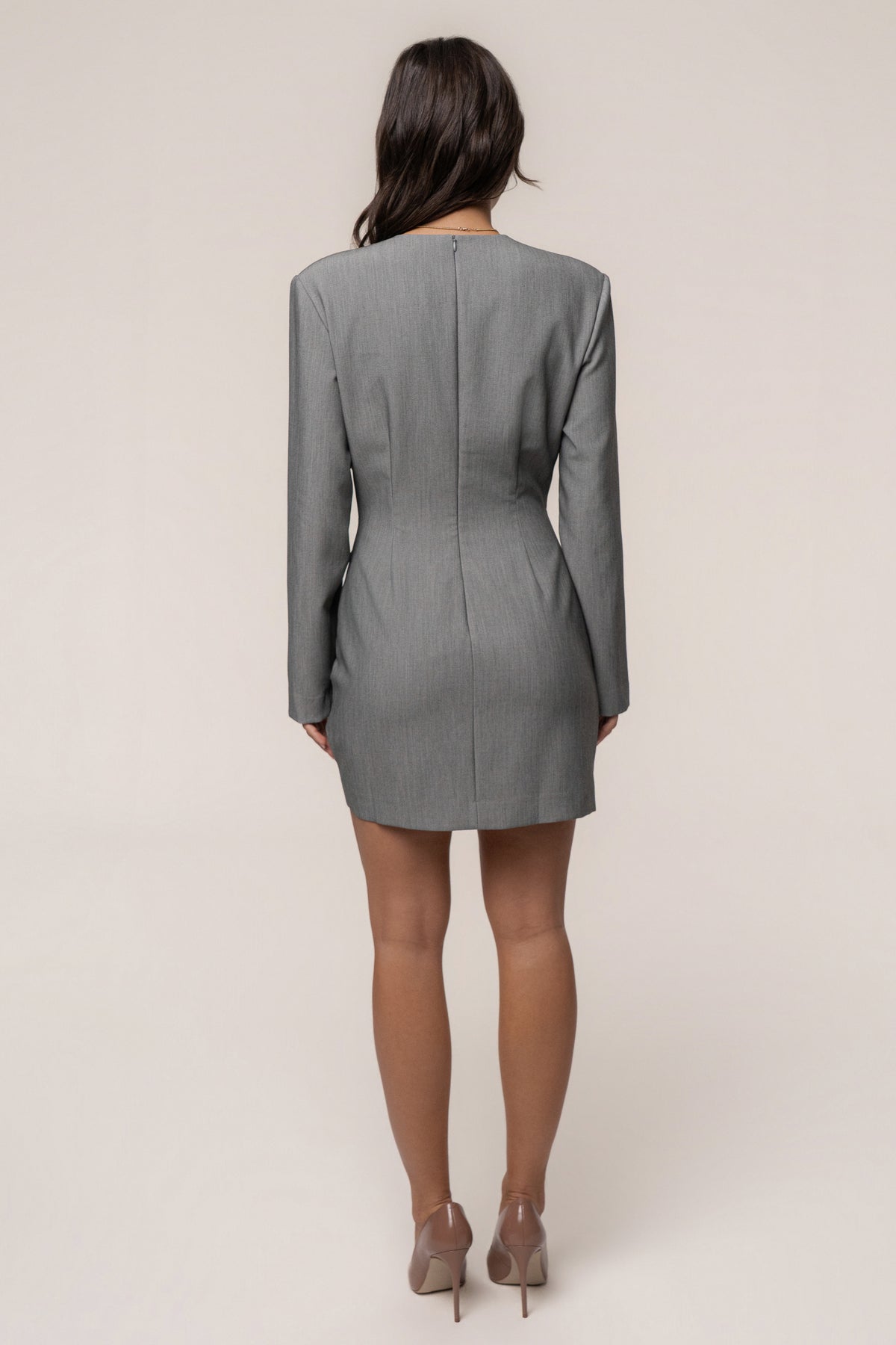 PRE-ORDER Charcoal Own the Room Mini Dress