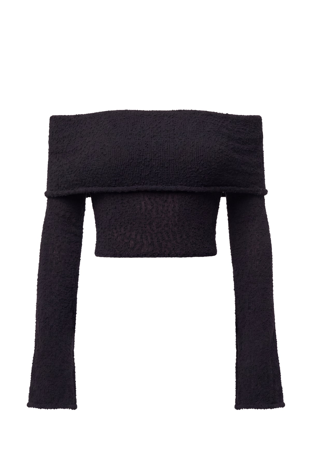Black Soft Touch Knit Crop Top