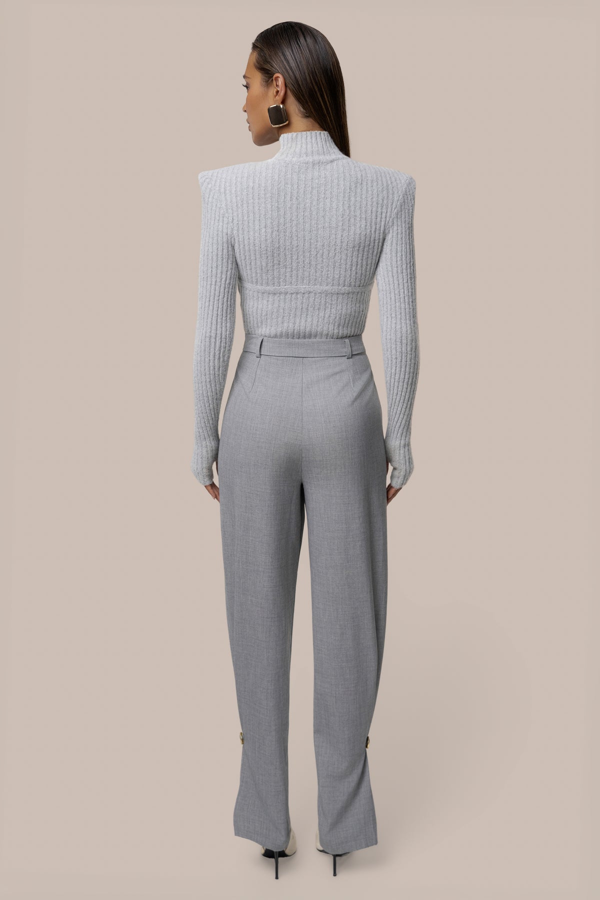 Grey Authority Pleat Trouser - JLUXLABEL