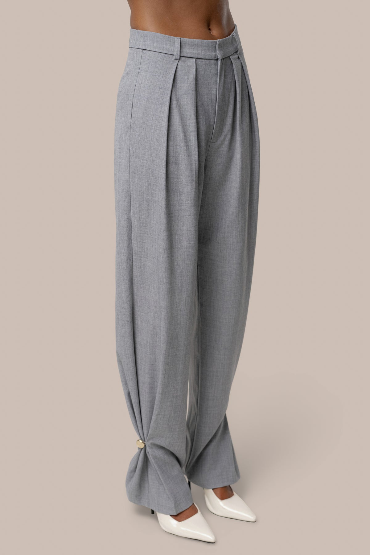 Grey Authority Pleat Trouser - JLUXLABEL