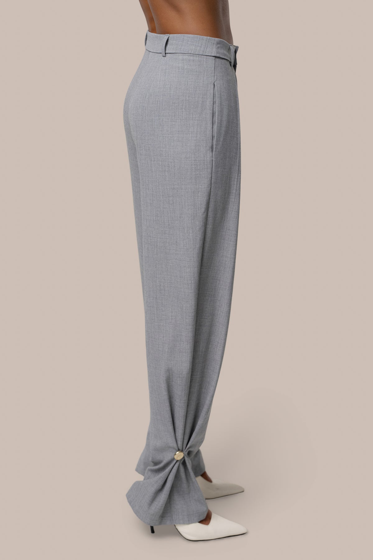 Grey Authority Pleat Trouser - JLUXLABEL
