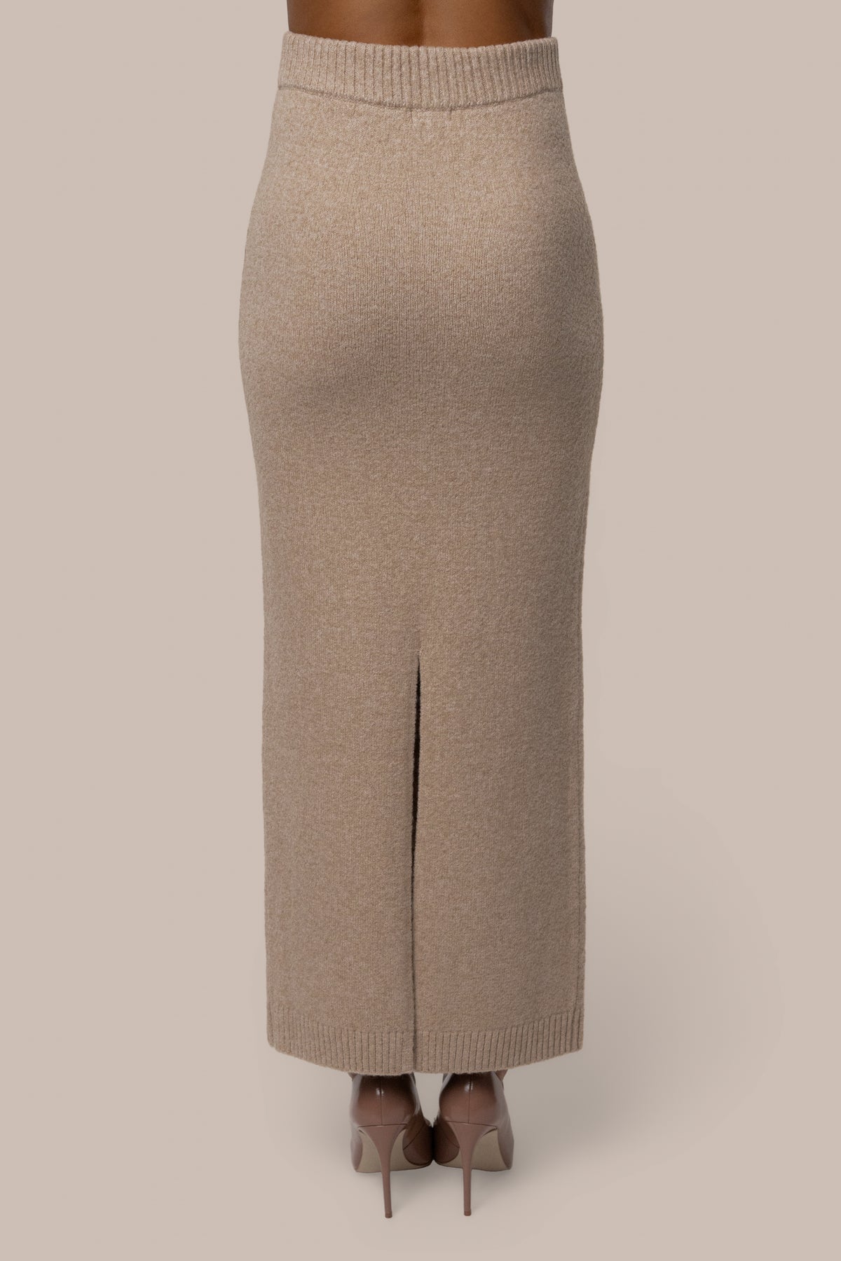 Heather Beige Raven Knit Skirt Set - JLUXLABEL