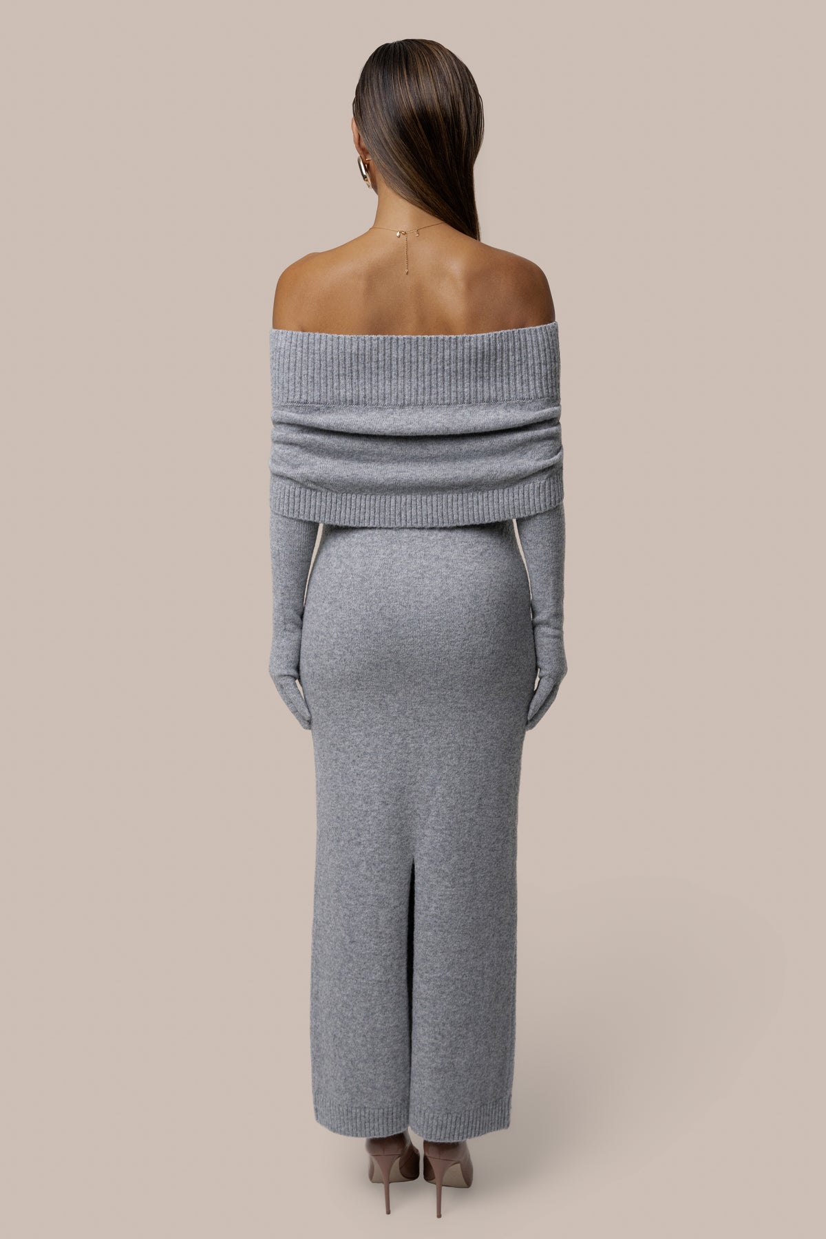 Heather Grey Raven Knit Skirt Set - JLUXLABEL