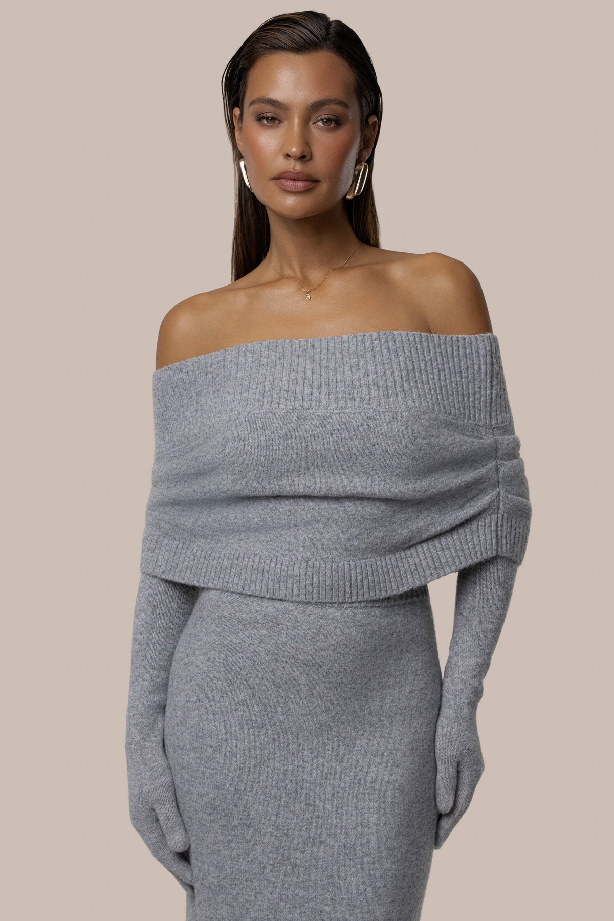 Heather Grey Raven Knit Skirt Set - JLUXLABEL