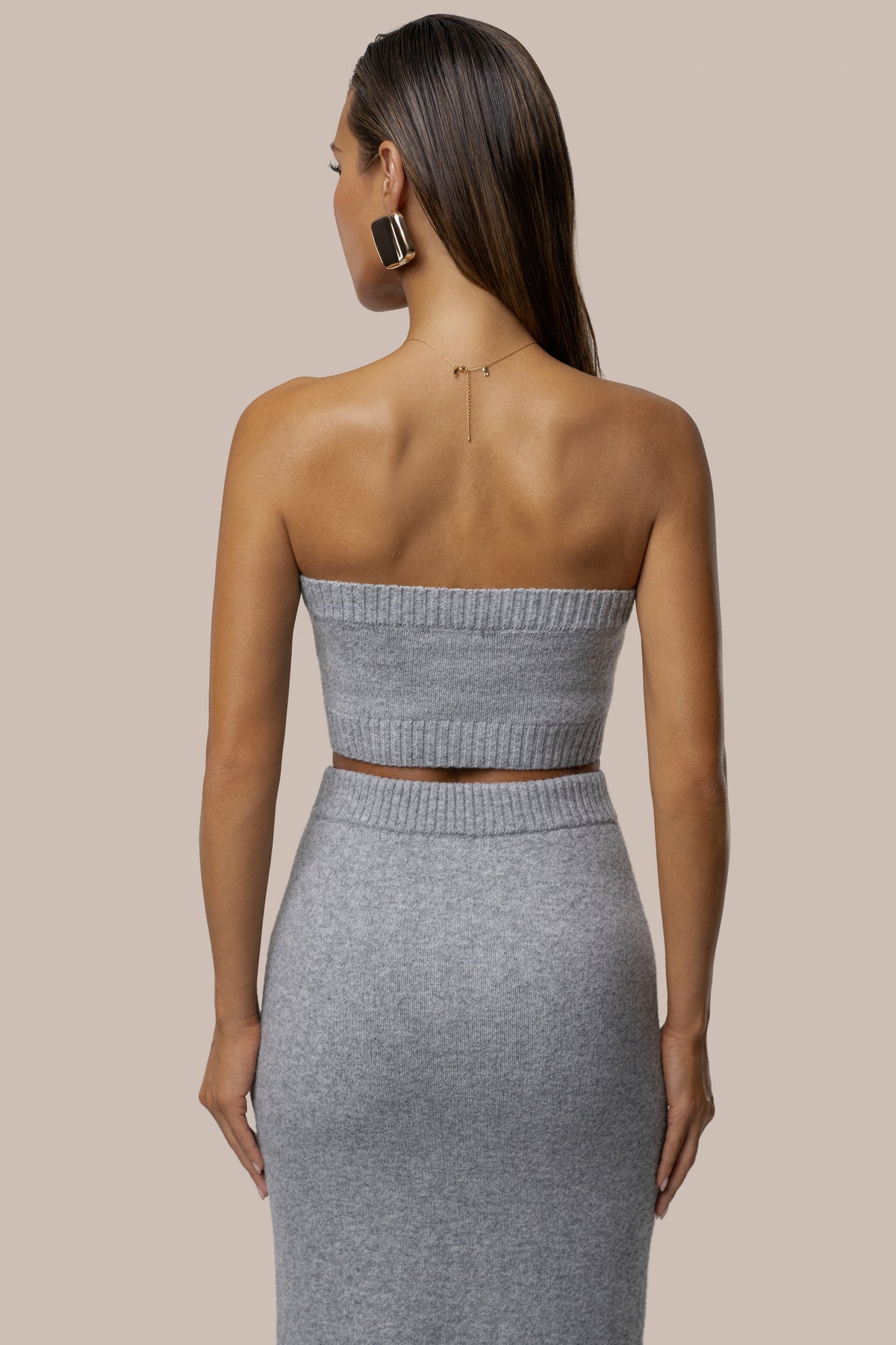 Heather Grey Raven Knit Skirt Set - JLUXLABEL