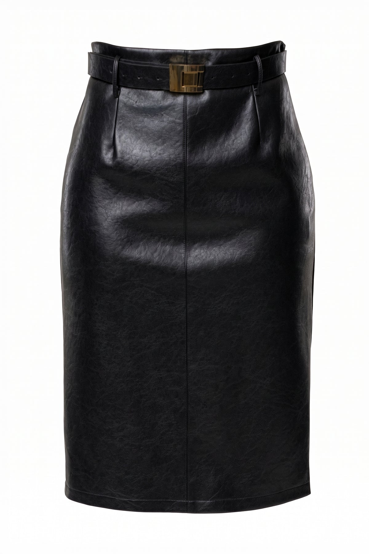 Black Belted Gia Midi Skirt