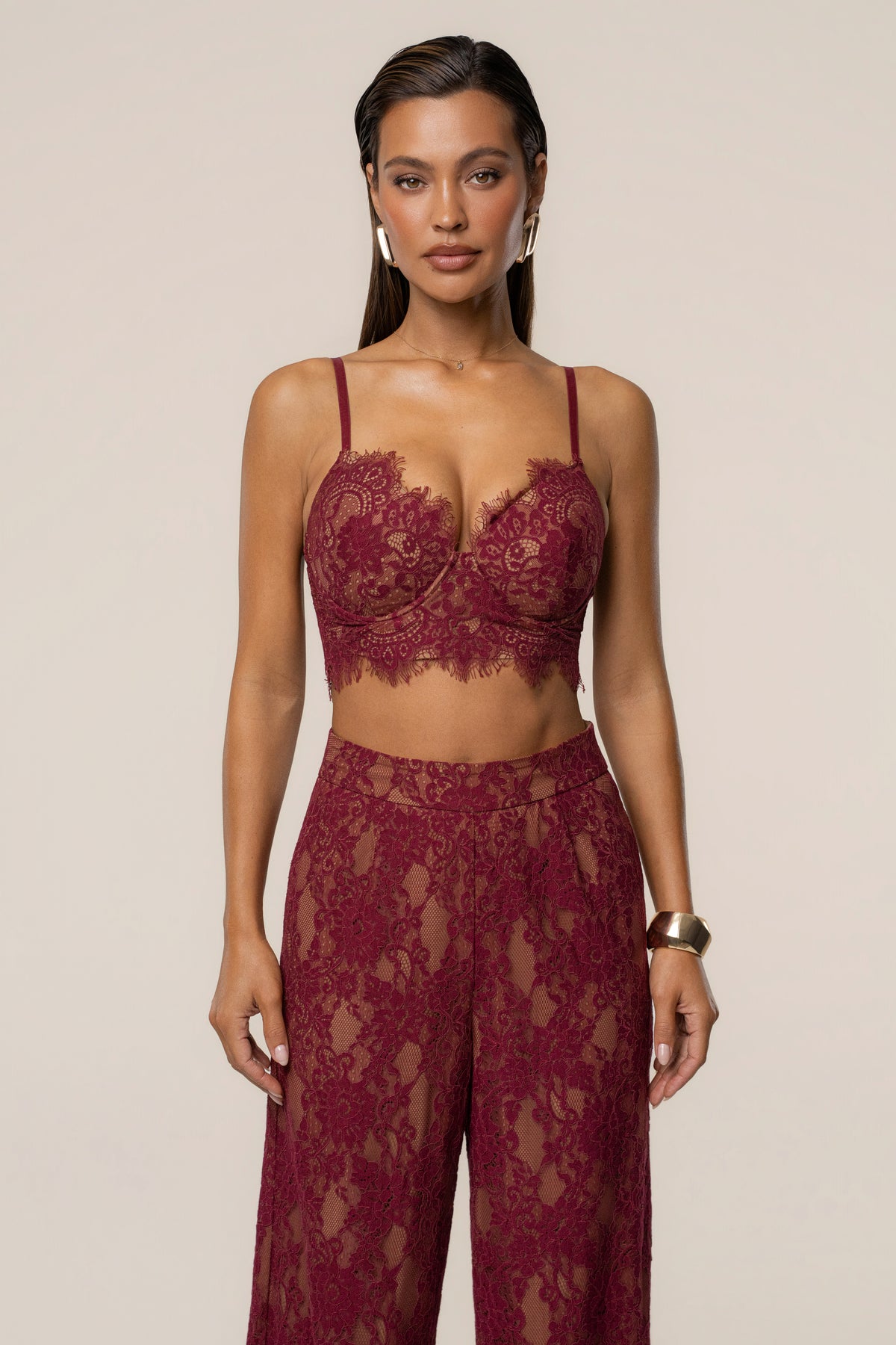 Burgundy Forever Crush Lace Top - JLUXLABEL