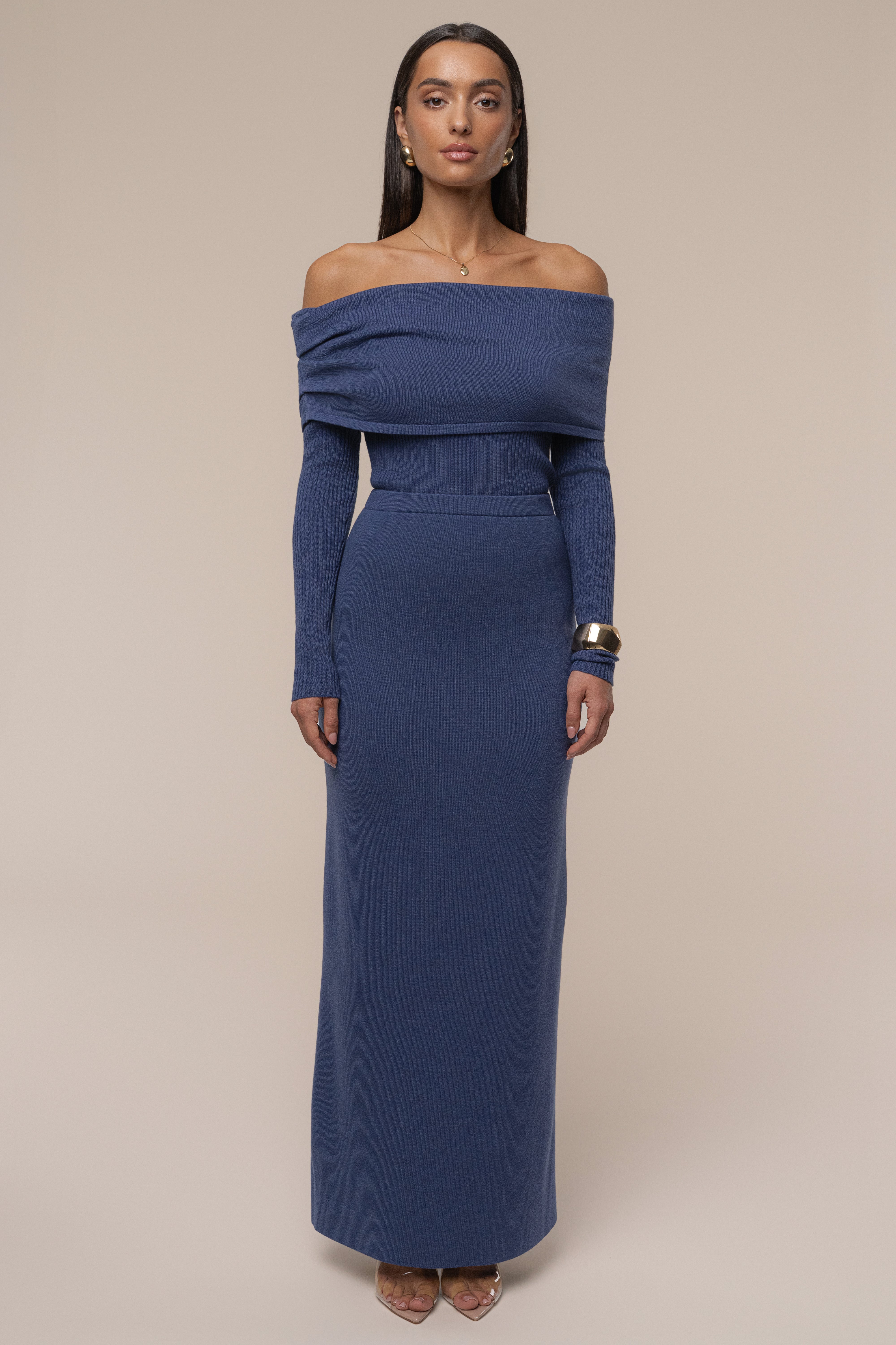 Dusk London Knit Maxi Skirt - JLUXLABEL