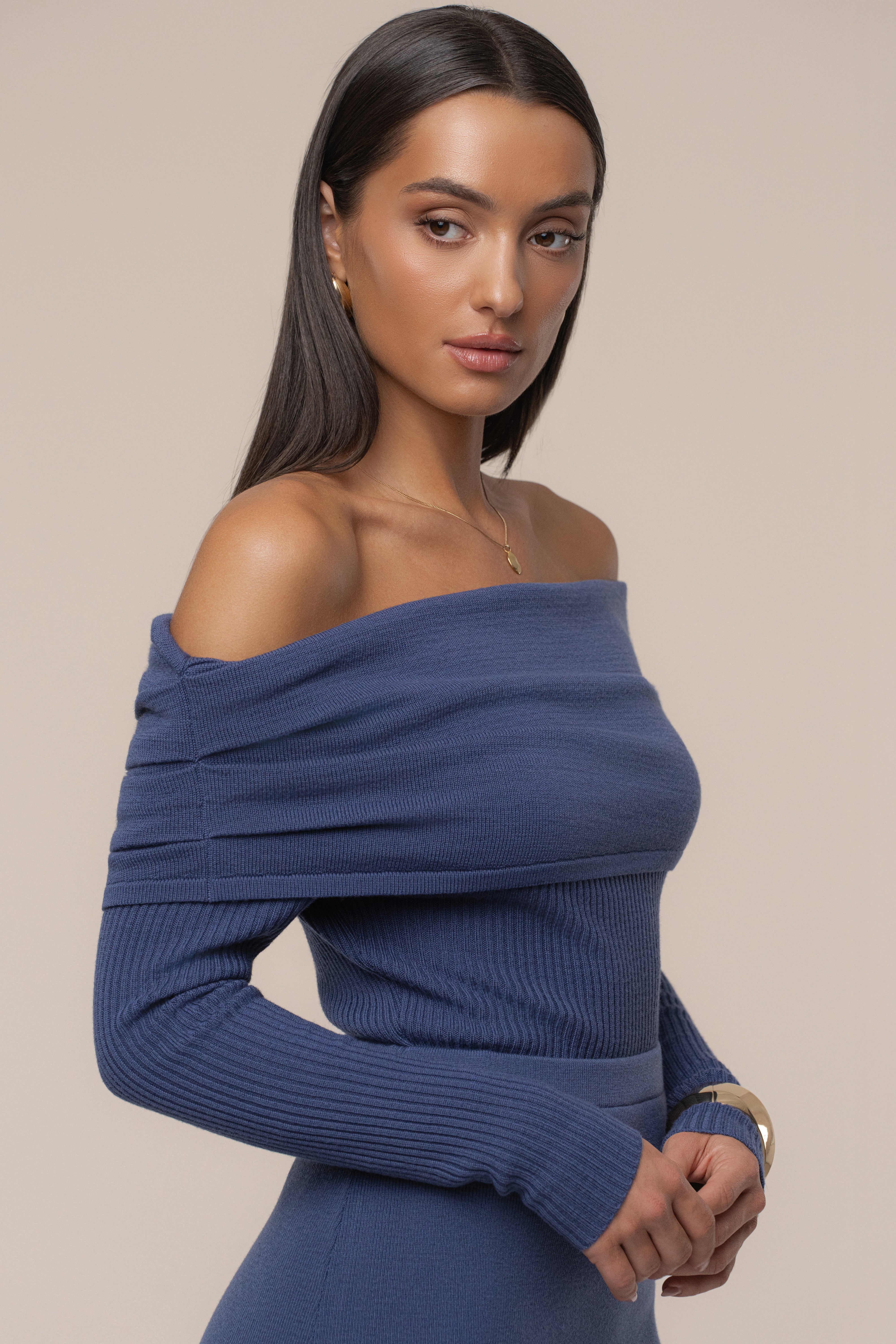 Dusk Off The Shoulder Knit Top - JLUXLABEL