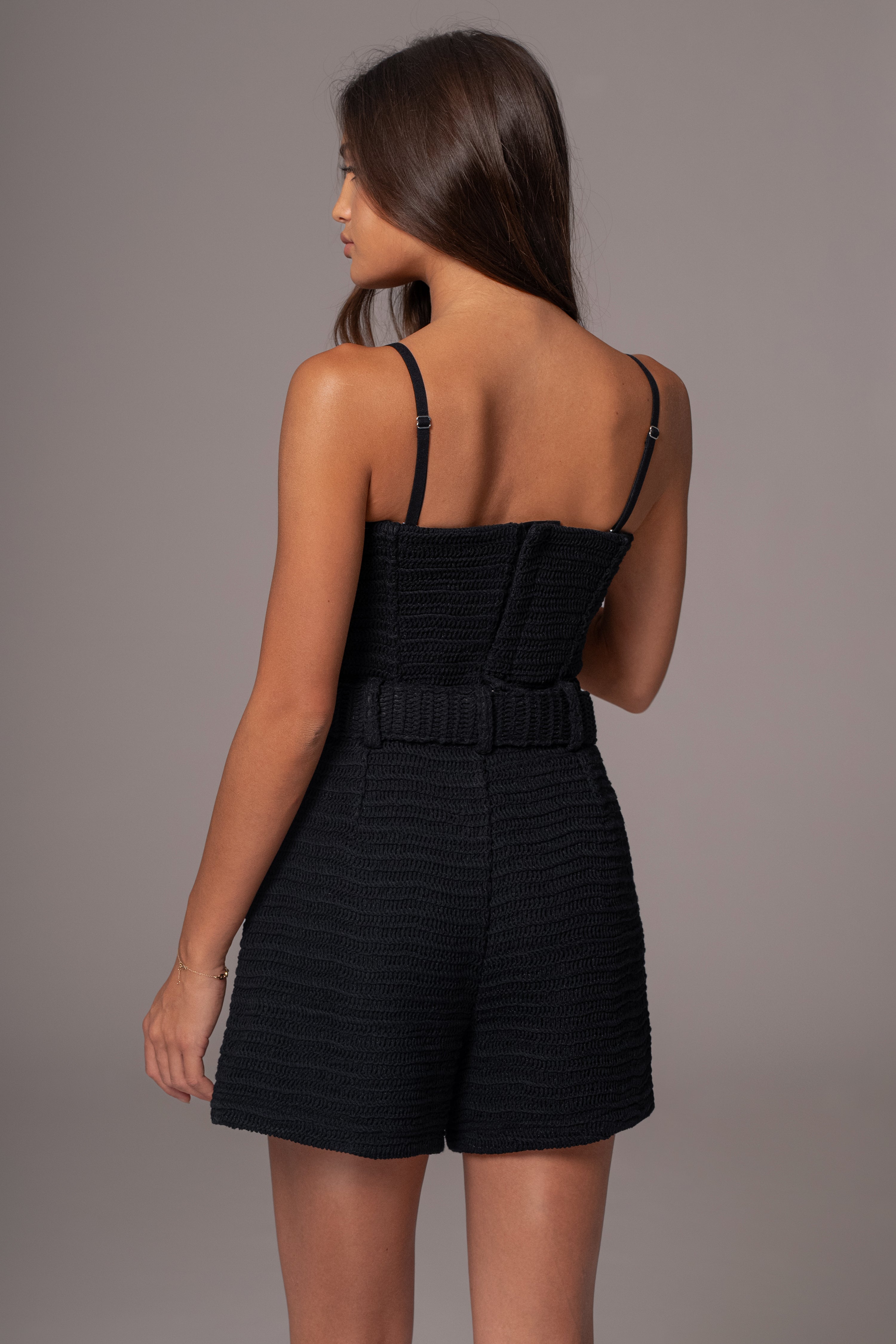 Black Kelsie Belted Shorts - JLUXLABEL